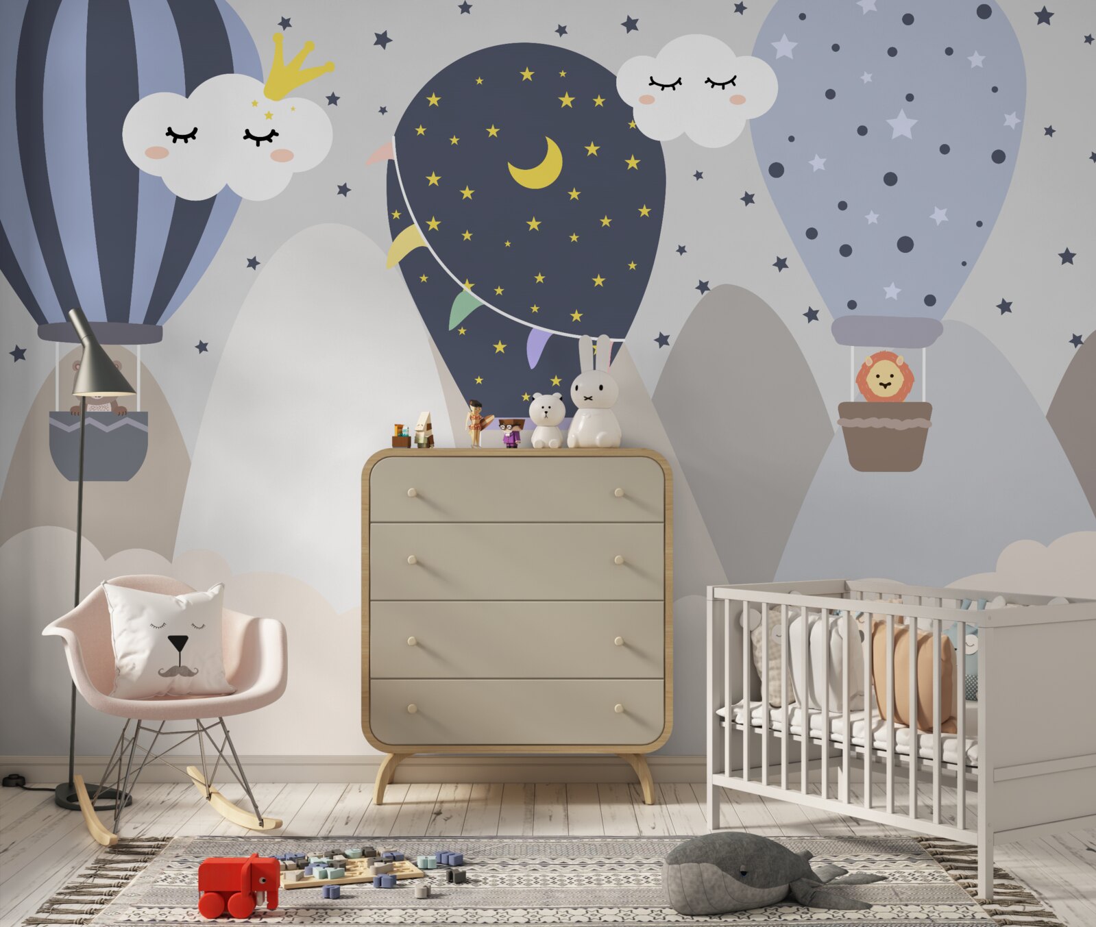 Fototapeta zwierzęta latające w balonach