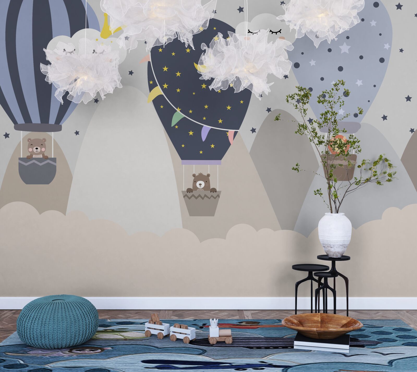 Fototapeta zwierzęta latające w balonach