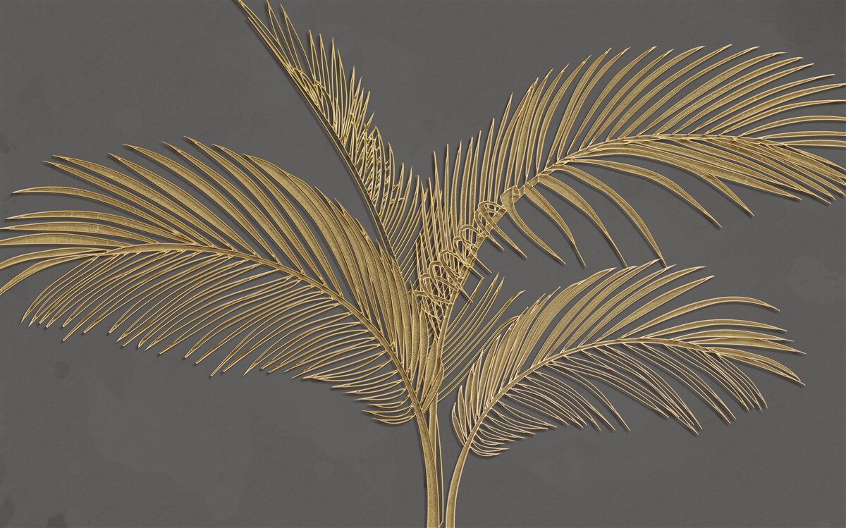 Fototapeta brązowe liście z piór na szarym tle