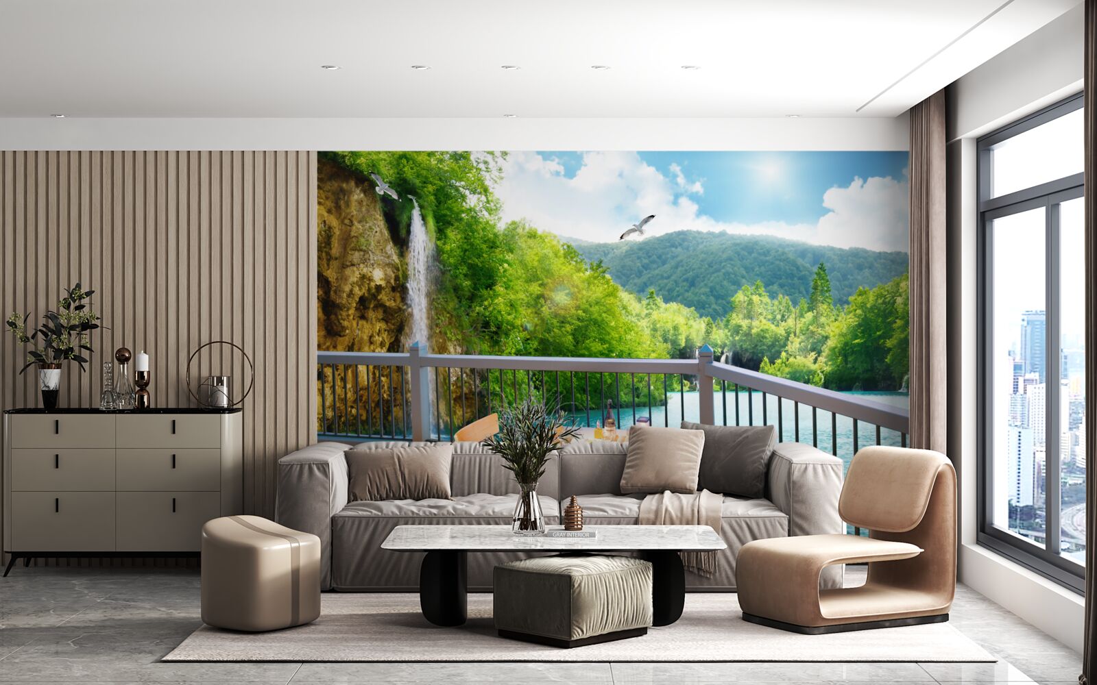 Fototapeta Śniadanie z oszałamiającą scenerią