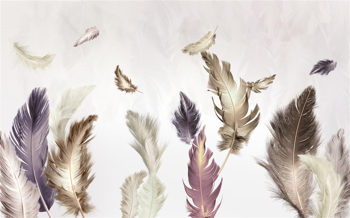 Fototapeta kremowe odcienie piór