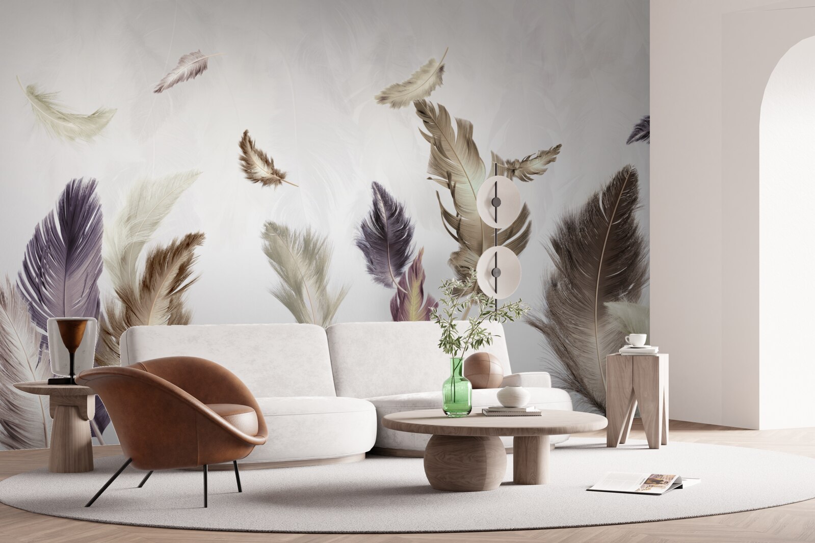 Fototapeta kremowe odcienie piór