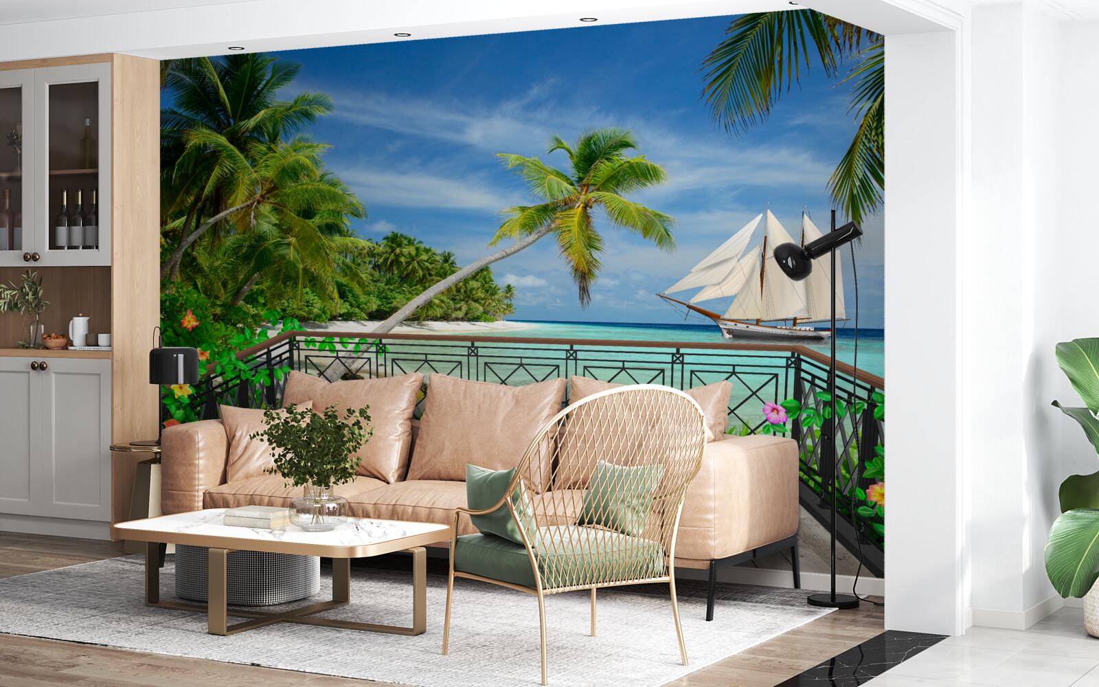 Fototapeta brzeg morza z balkonem