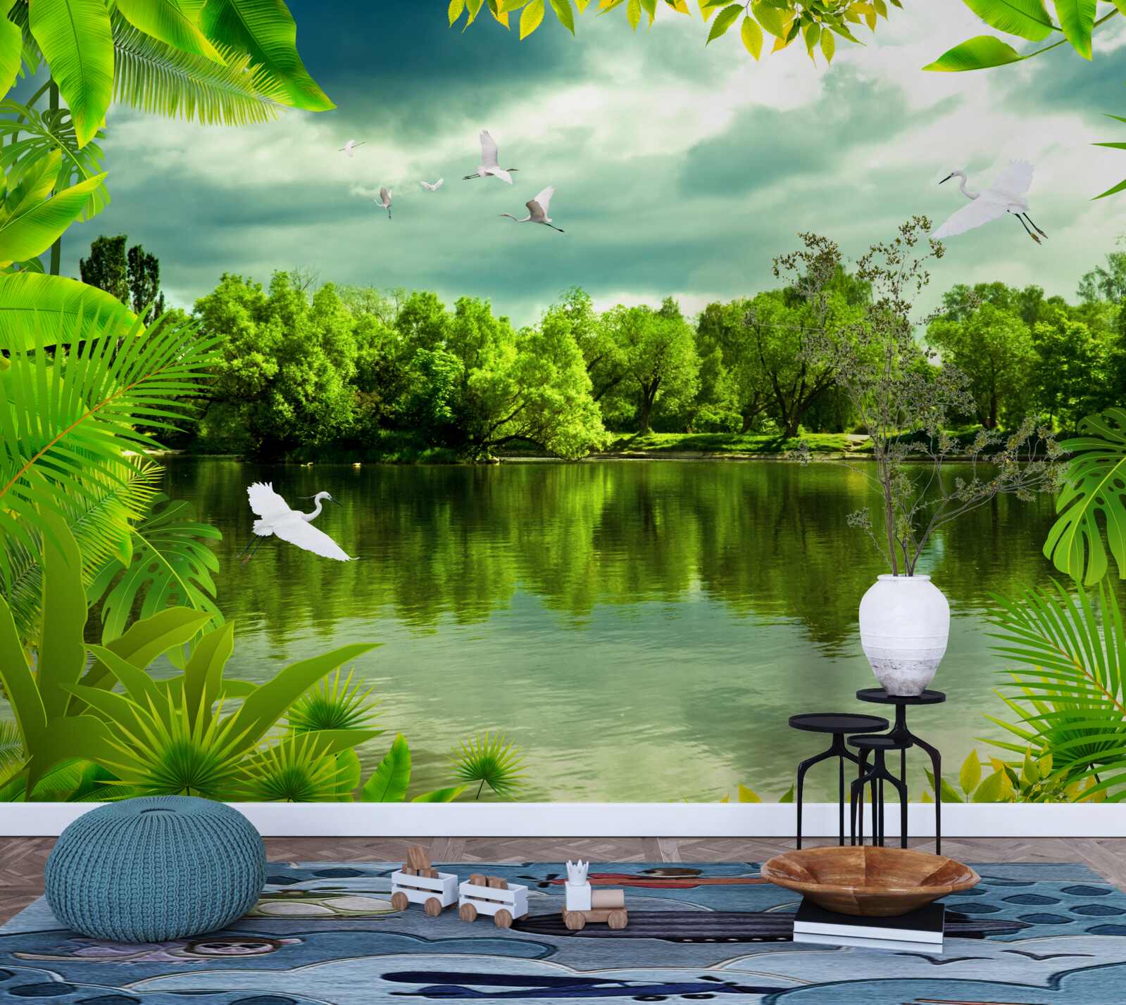 Fototapeta spektakularne jezioro w lesie