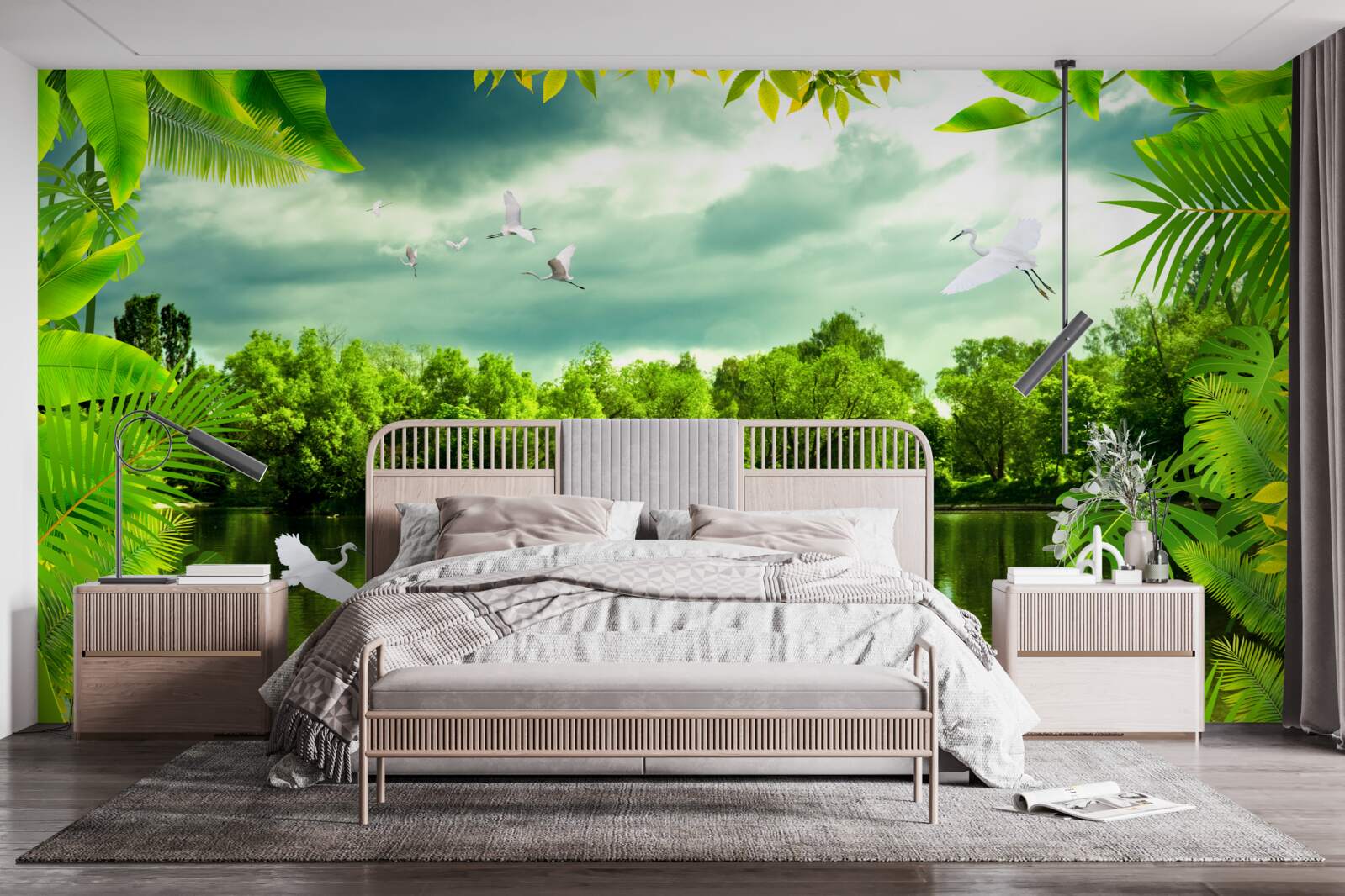 Fototapeta spektakularne jezioro w lesie