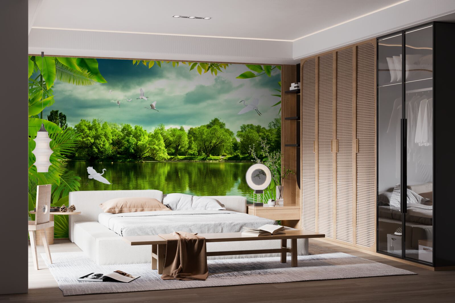 Fototapeta spektakularne jezioro w lesie