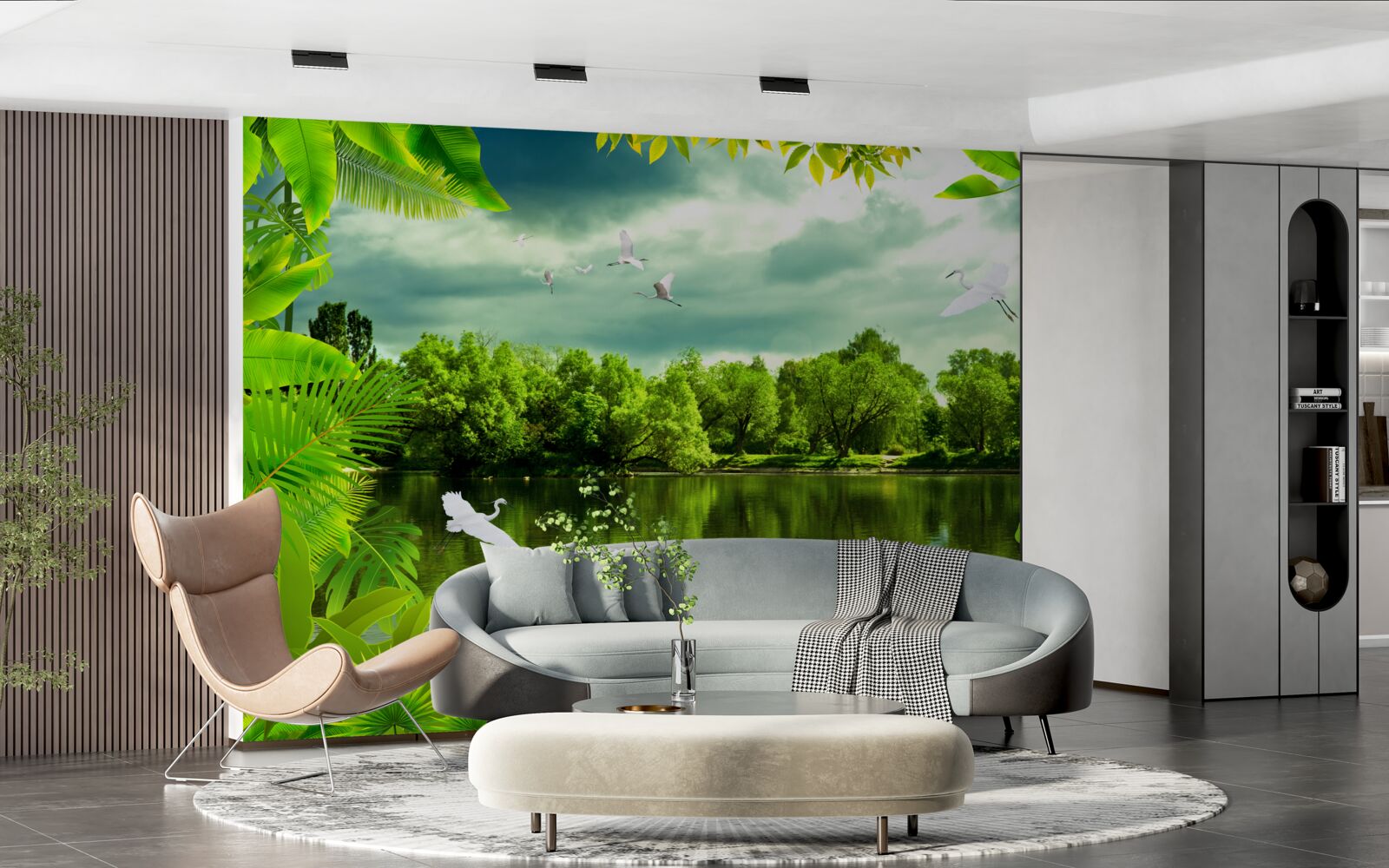 Fototapeta spektakularne jezioro w lesie