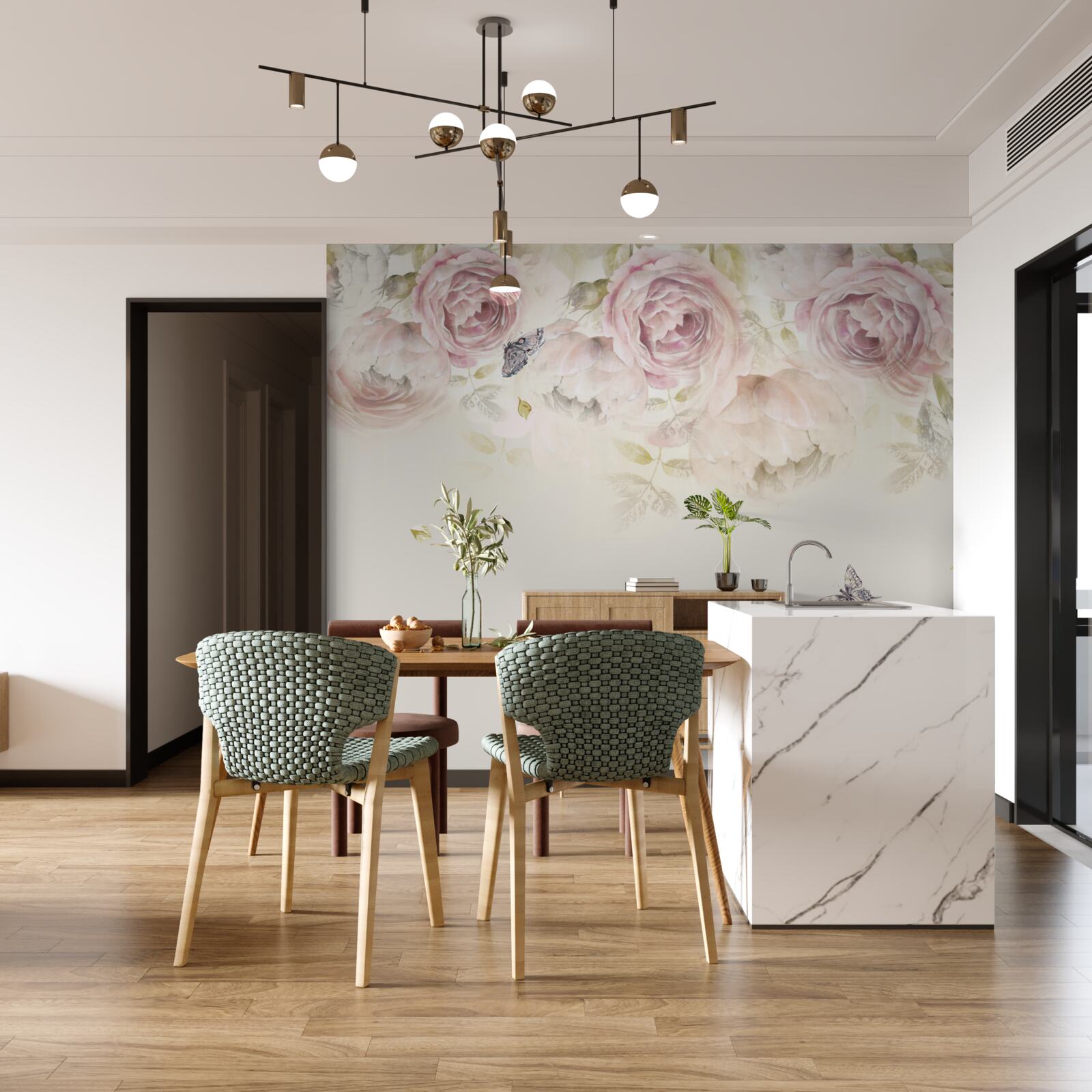 Fototapeta wieniec z obfitych róż