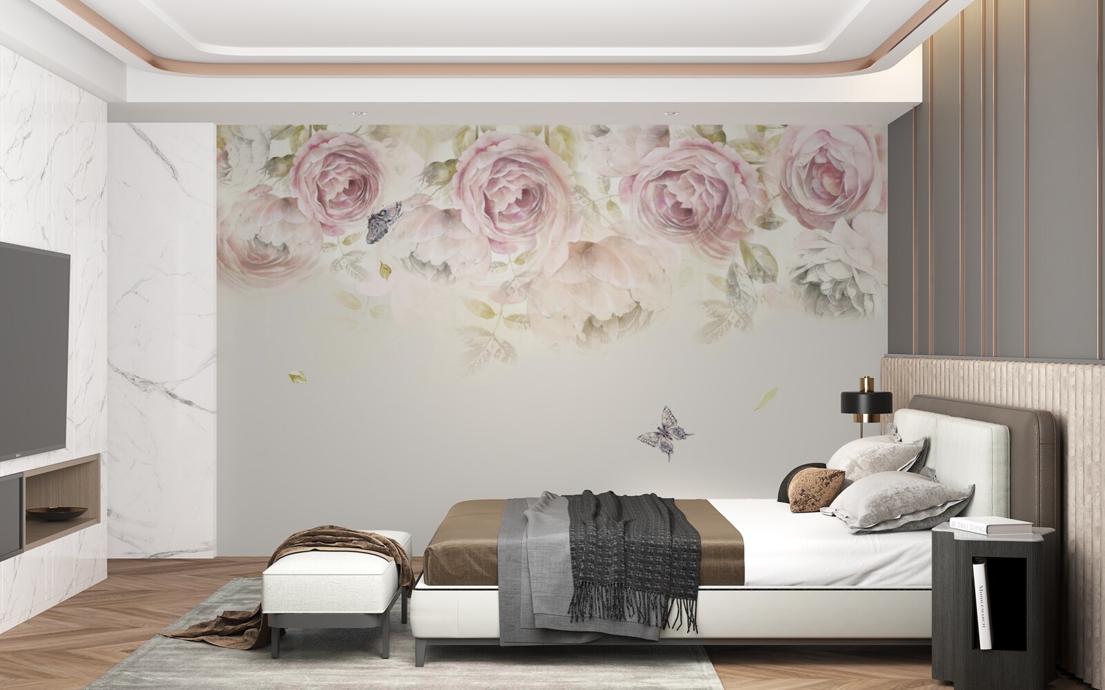 Fototapeta wieniec z obfitych róż