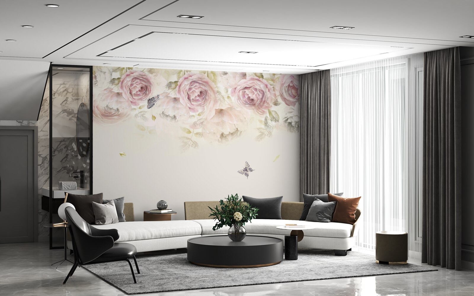 Fototapeta wieniec z obfitych róż