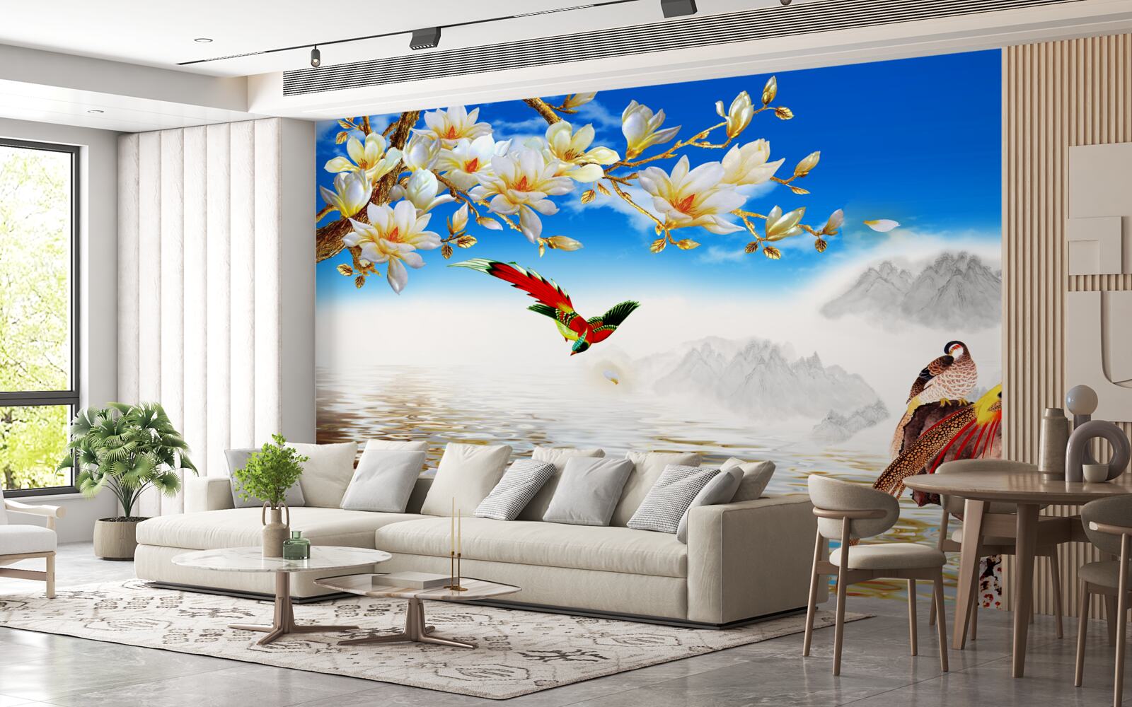 Fototapeta urocze ptaki nad stawem