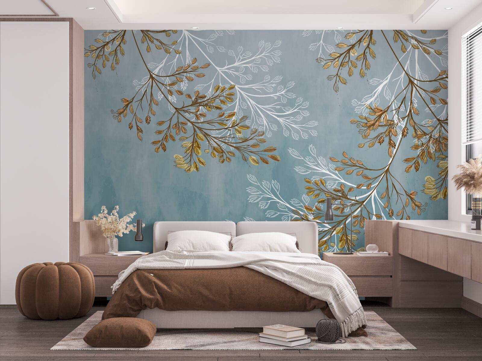 Fototapeta zimą gałęzie są usiane złotymi frędzlami