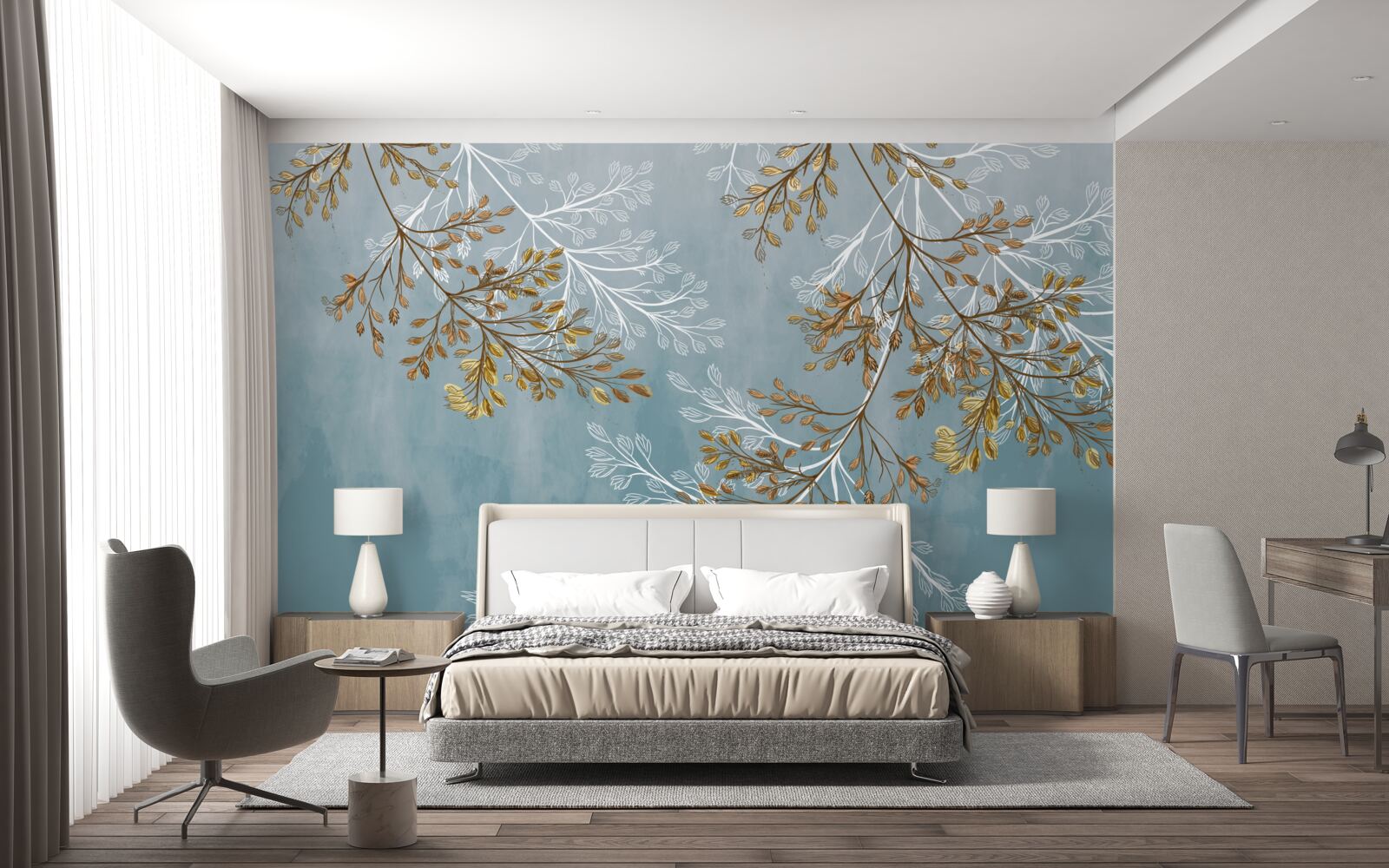 Fototapeta zimą gałęzie są usiane złotymi frędzlami