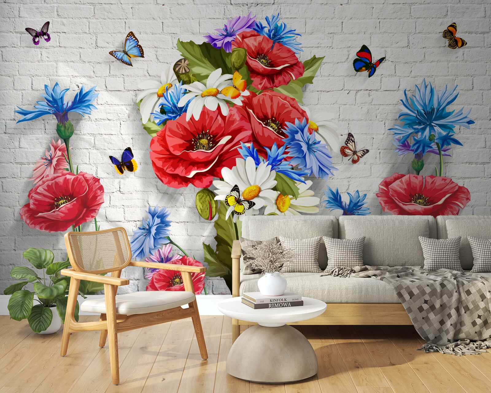 Fototapeta motyle i kwiaty wypełnione blaskiem wiosny