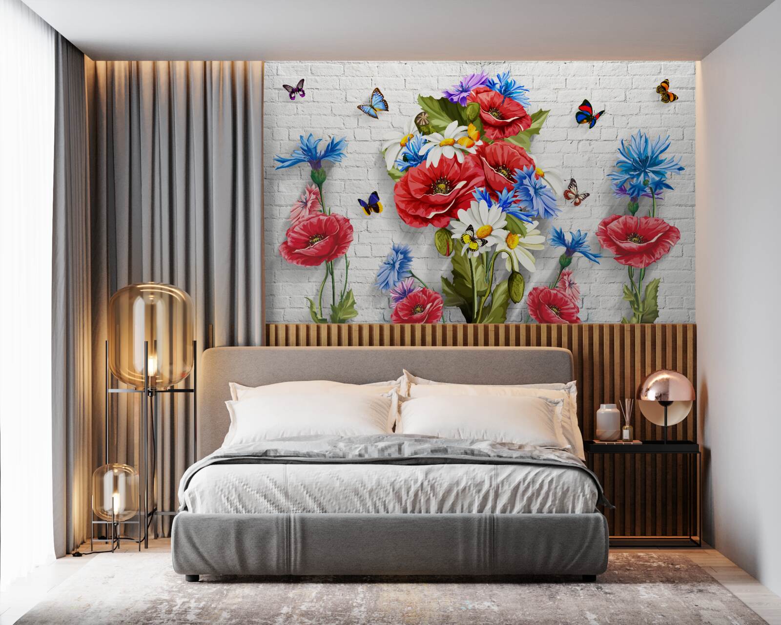 Fototapeta motyle i kwiaty wypełnione blaskiem wiosny