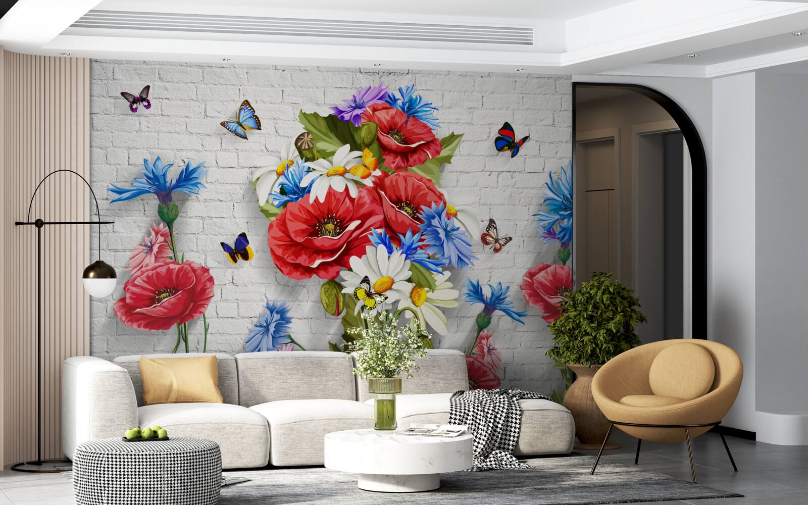 Fototapeta motyle i kwiaty wypełnione blaskiem wiosny