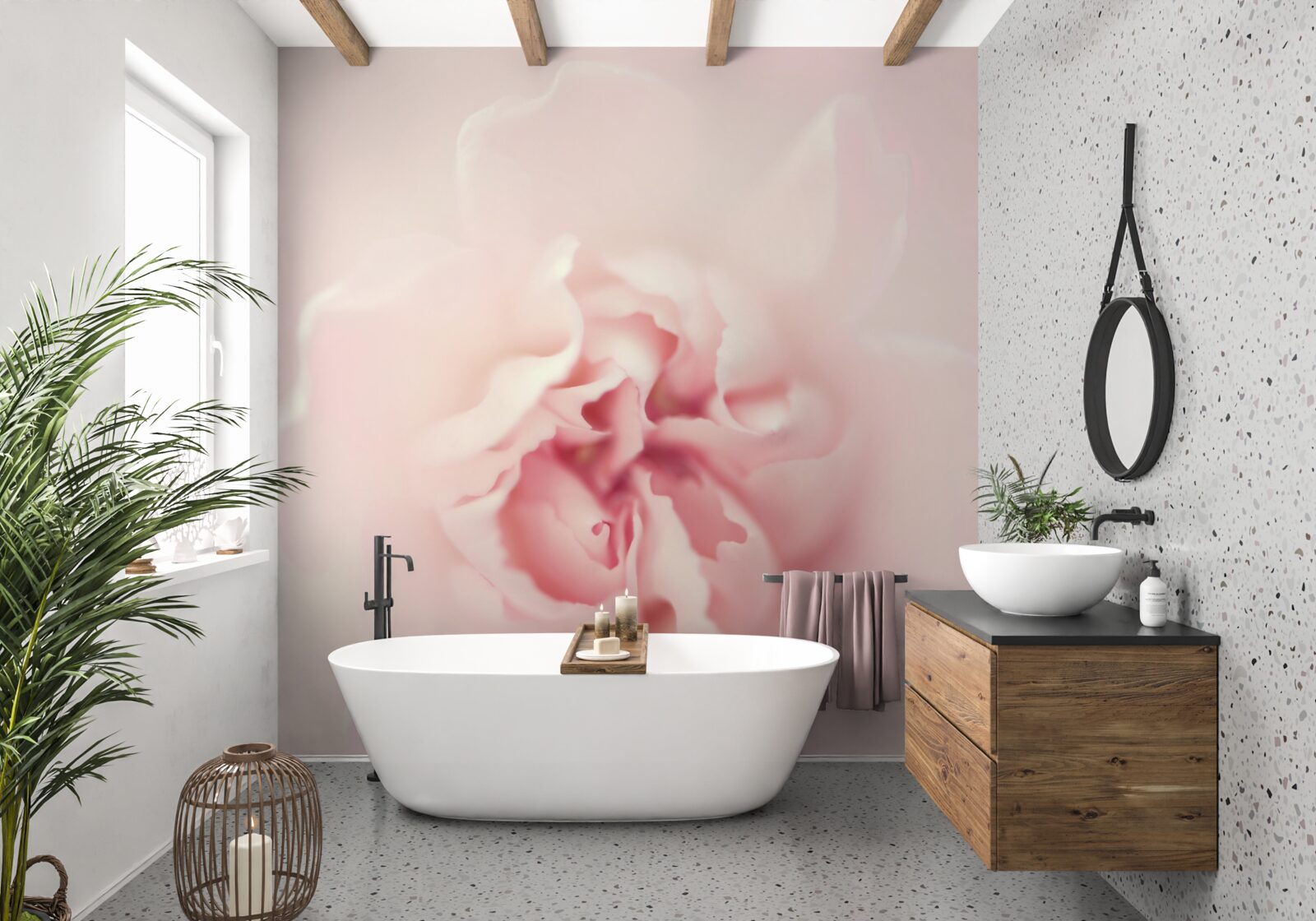 Fototapeta szczegółowy obraz serca różowego kwiatu