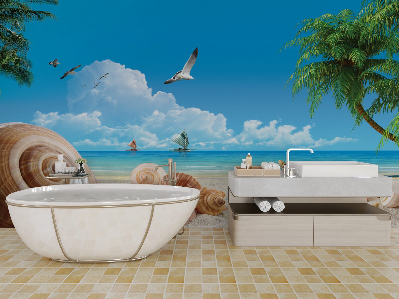 Fototapeta muszle na wybrzeżu morskim