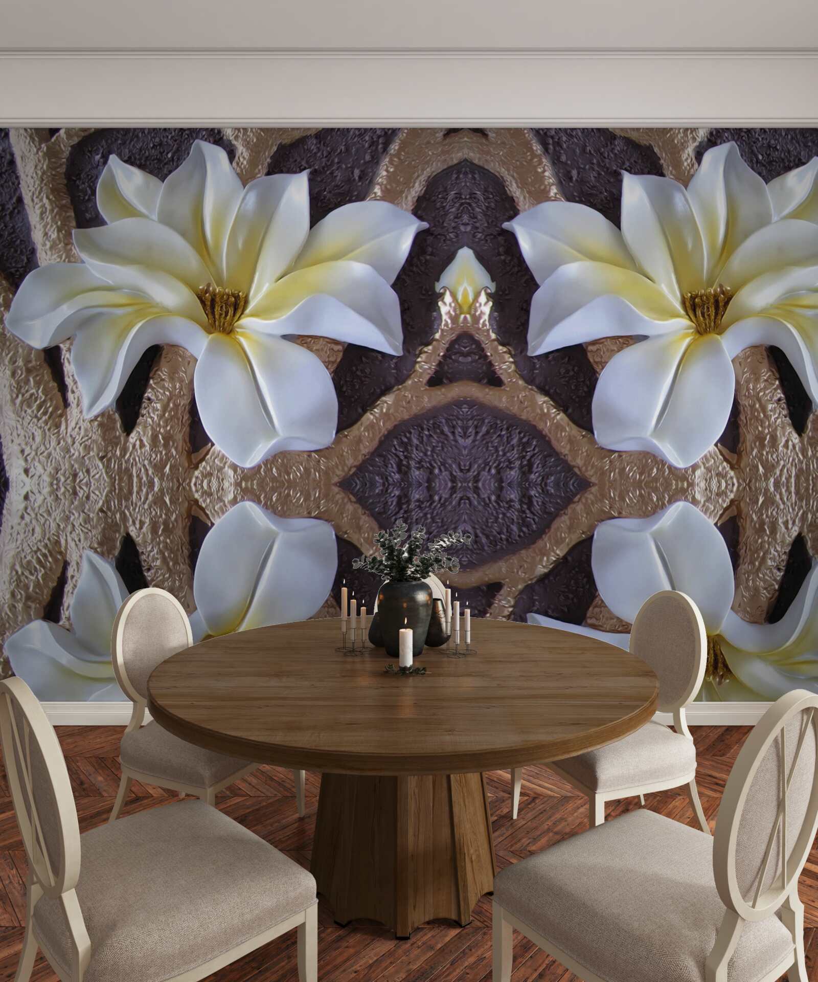 Fototapeta duże białe kwiaty