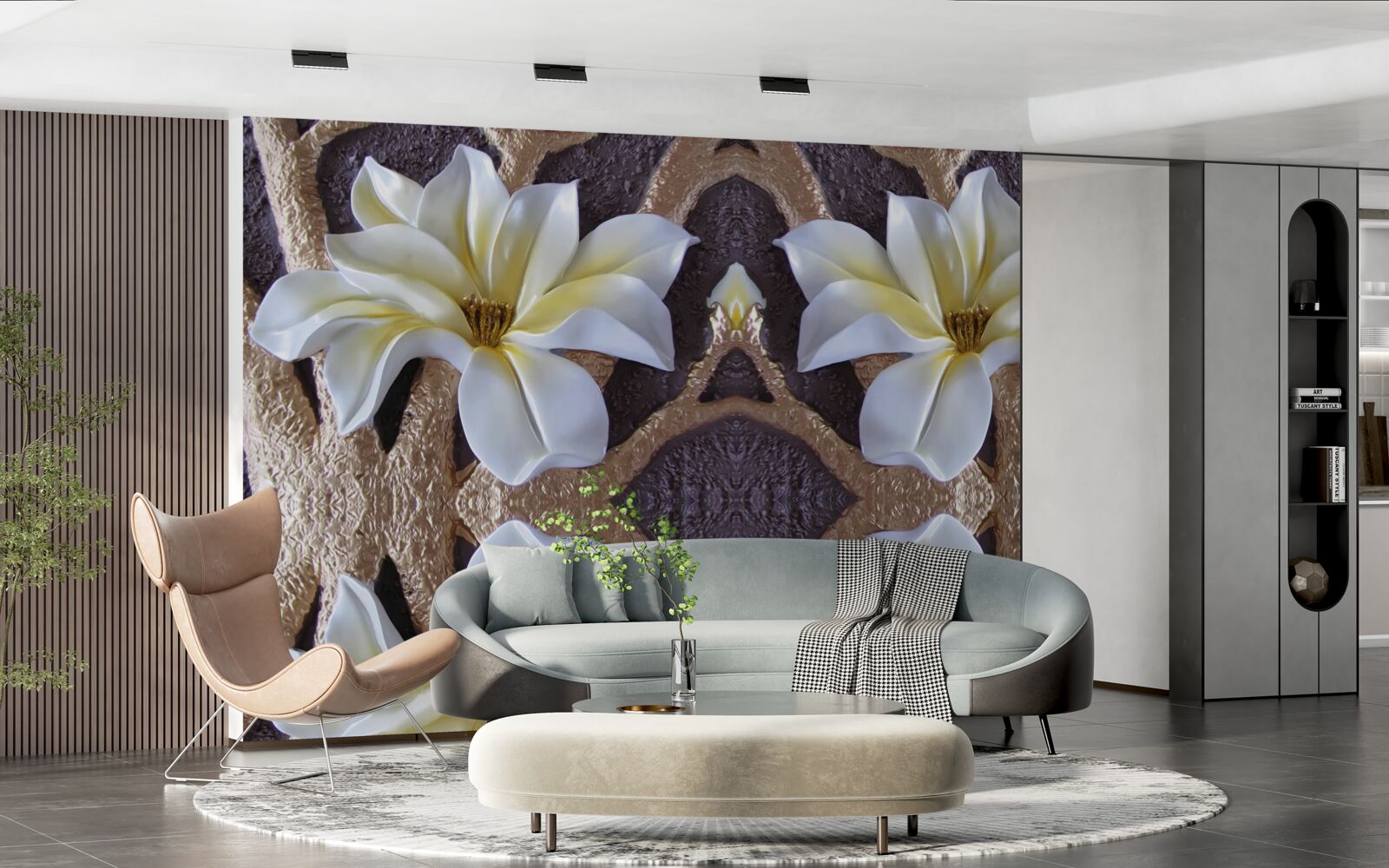 Fototapeta duże białe kwiaty