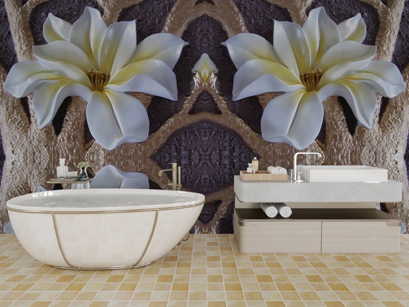 Fototapeta duże białe kwiaty