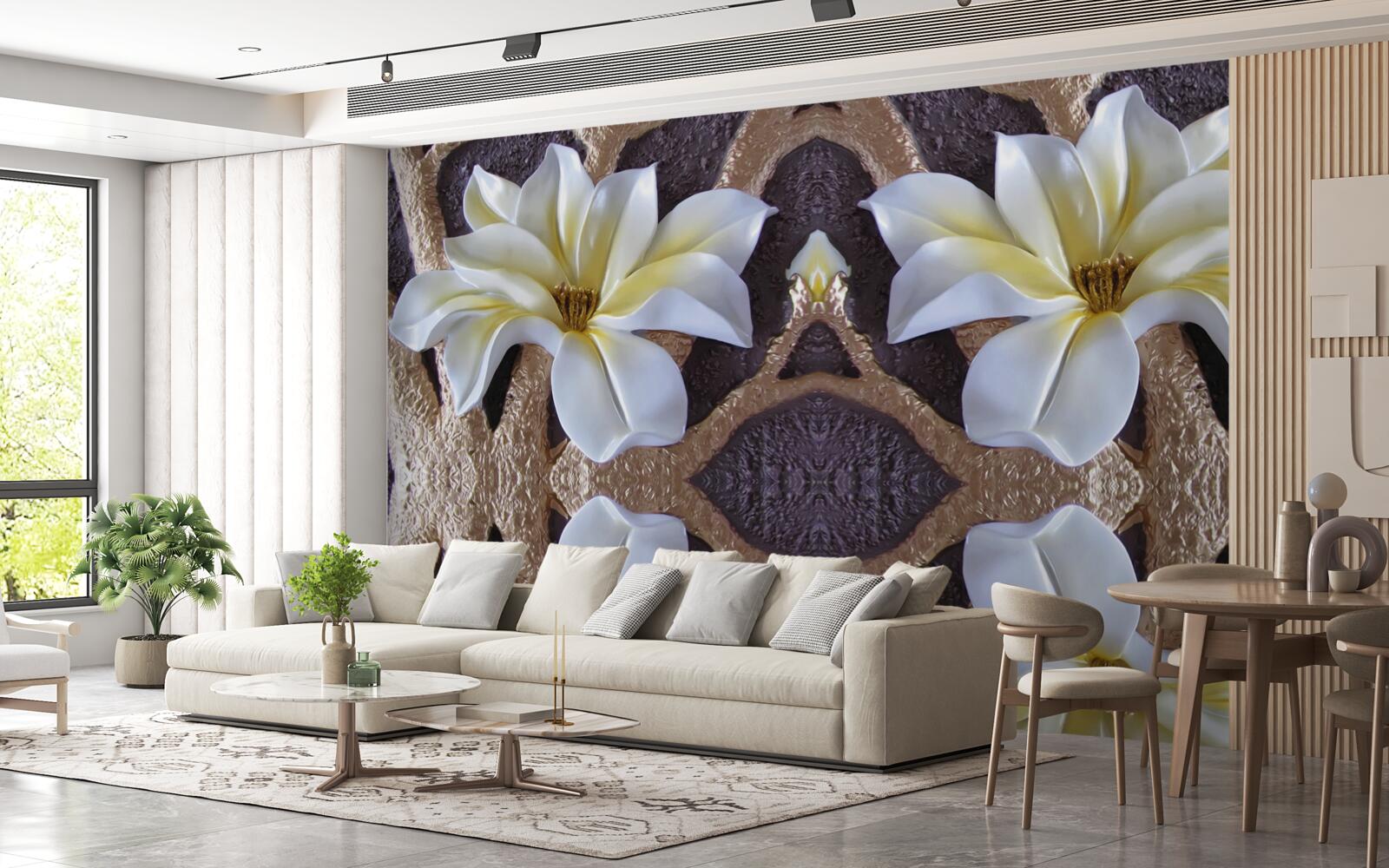 Fototapeta duże białe kwiaty