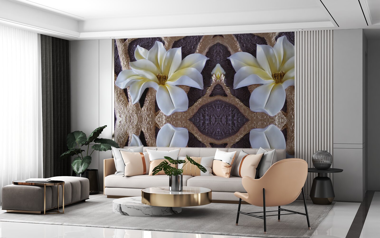 Fototapeta duże białe kwiaty