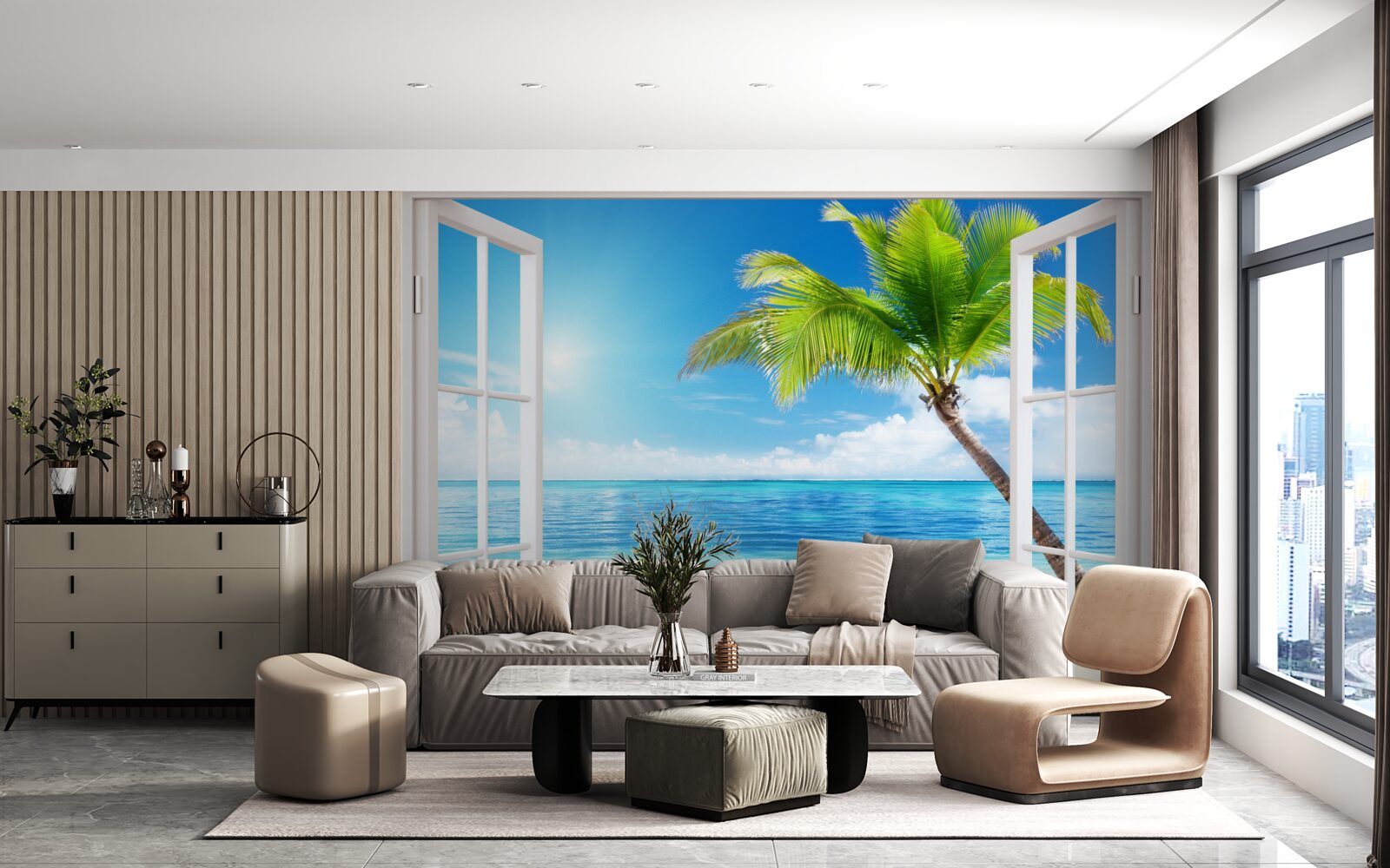 Fototapeta za oknem egzotyczna tropikalna rozkosz