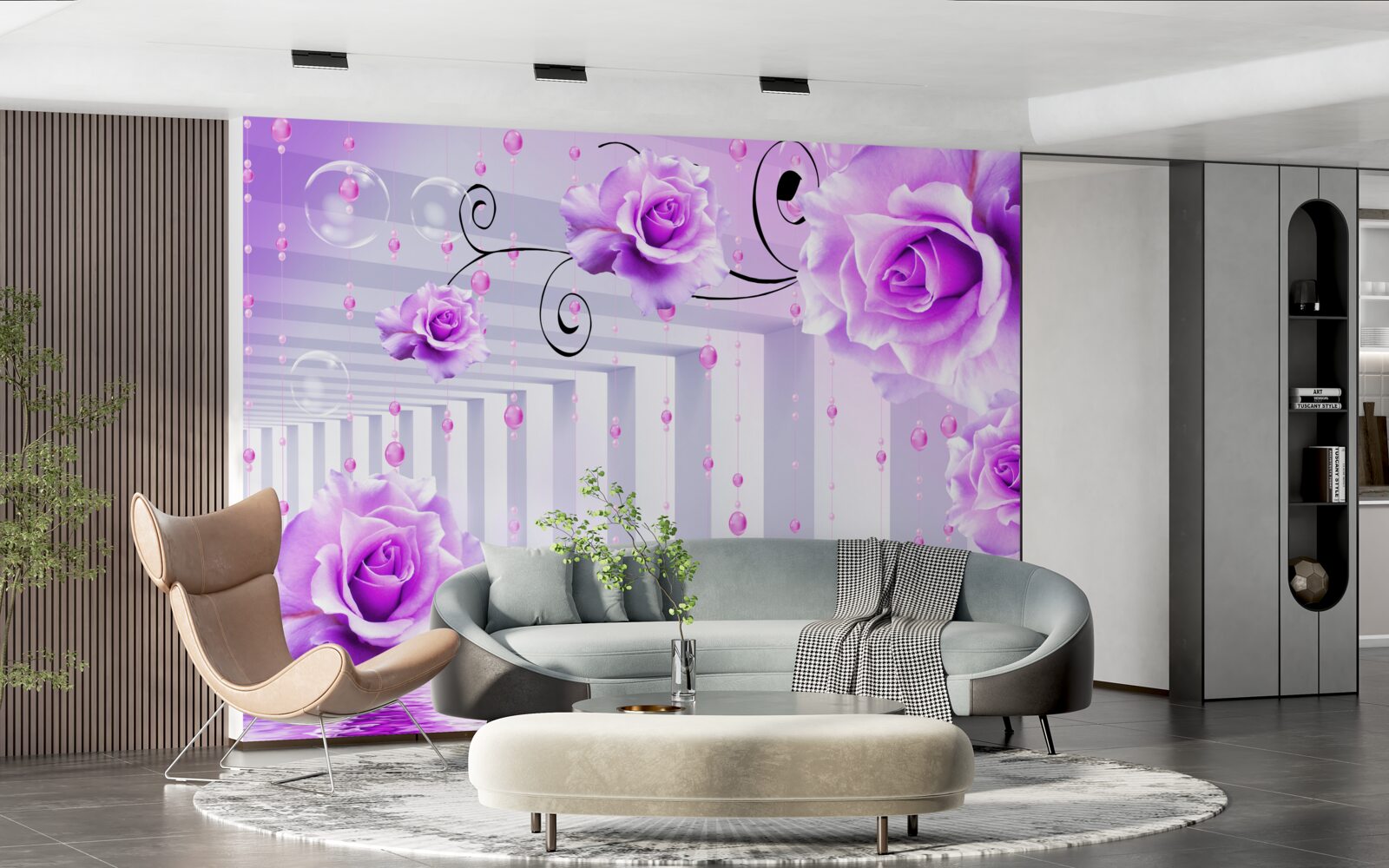 Fototapeta liliowe róże unoszące się na wodzie