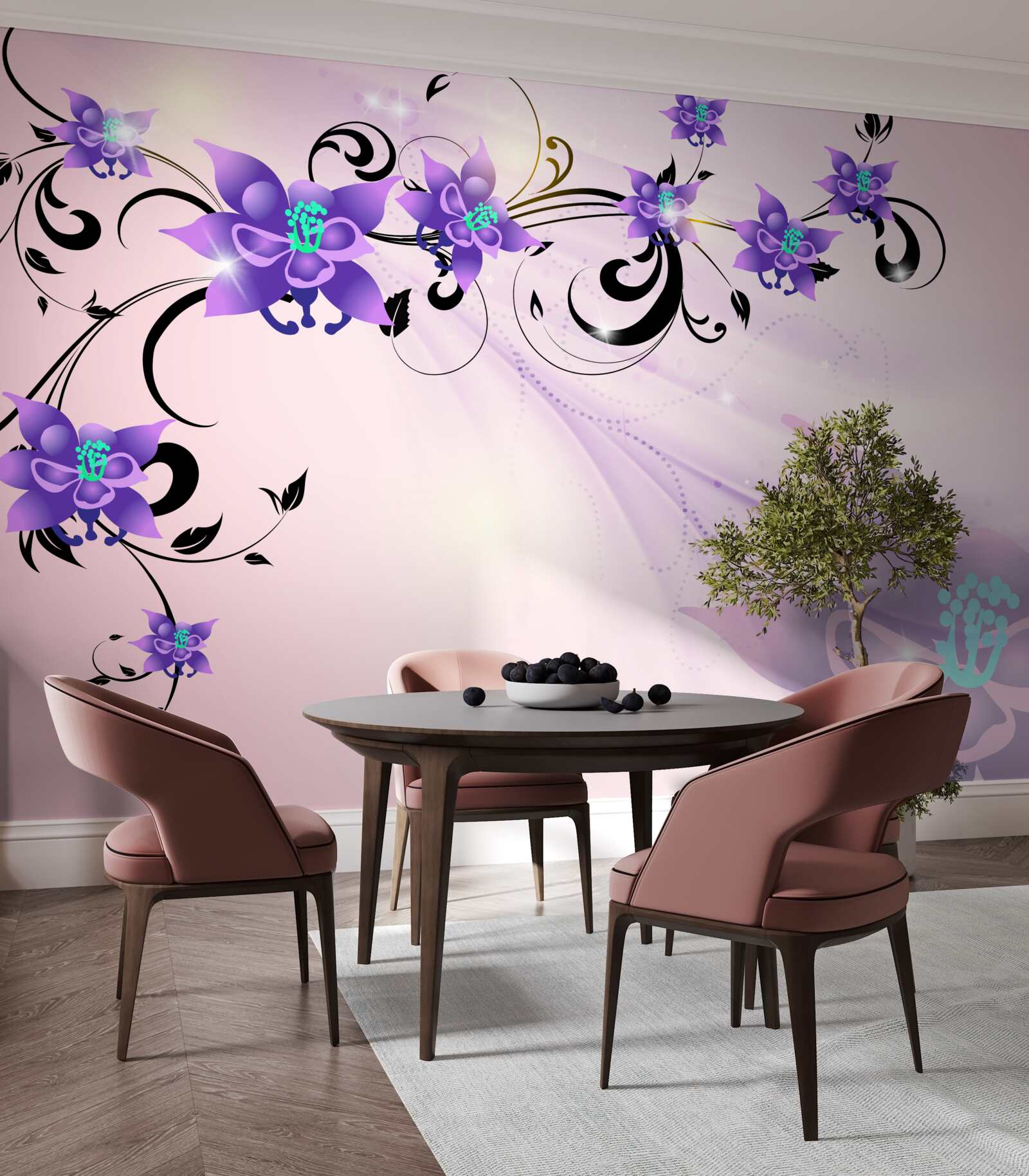 Fototapeta blask fioletowych kwiatów