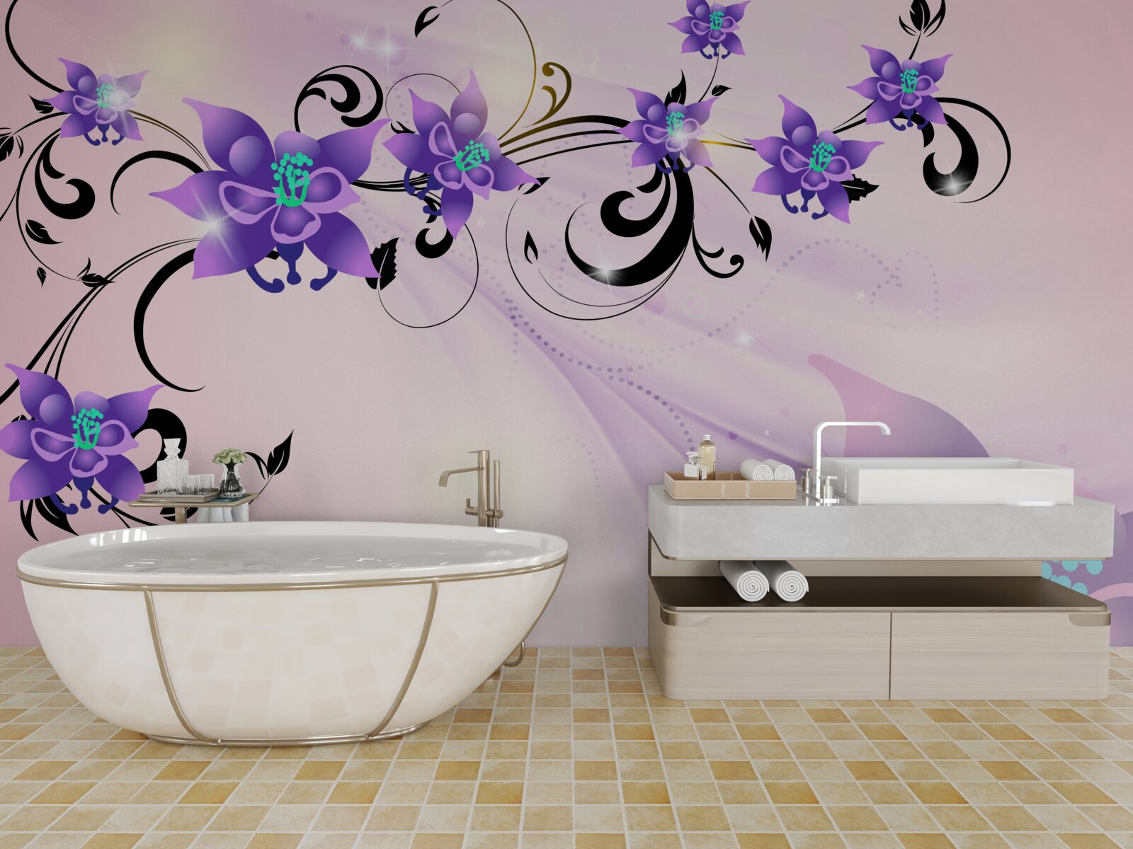 Fototapeta blask fioletowych kwiatów