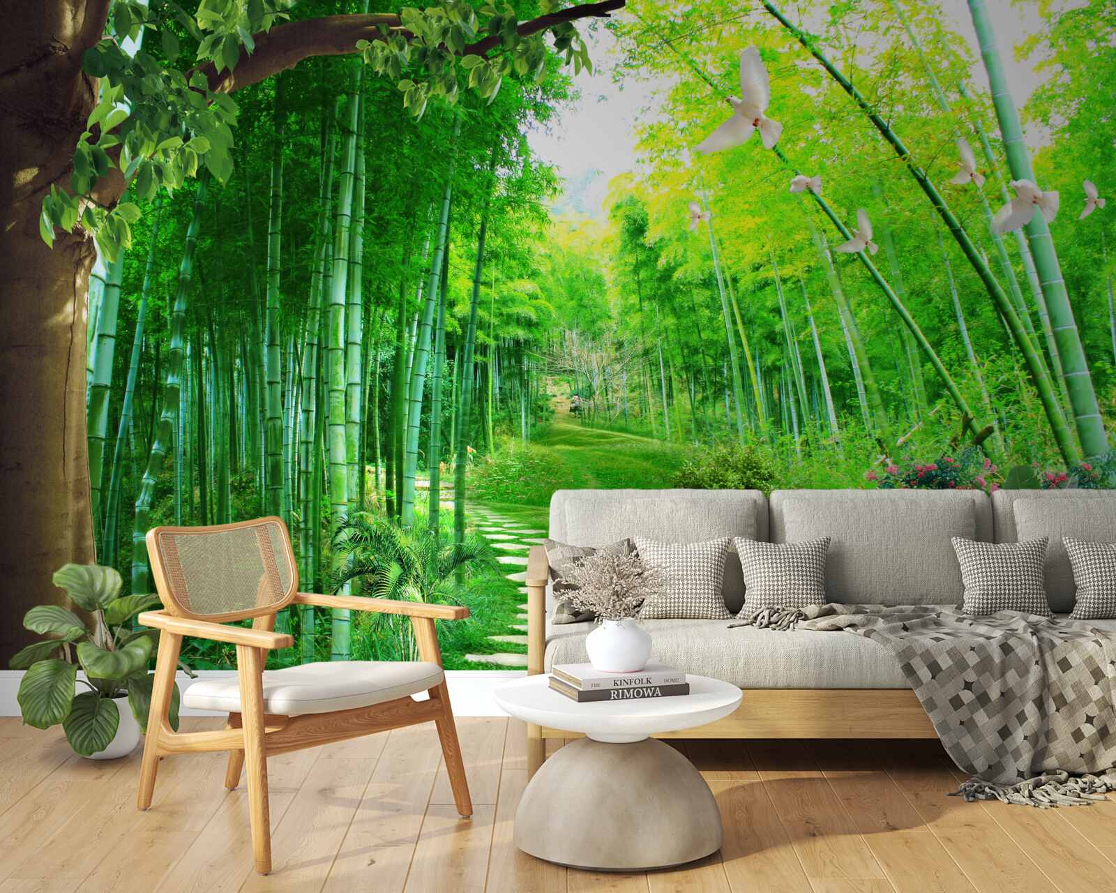 Fototapeta niesamowite odcienie w bambusowym gaju i na szlaku