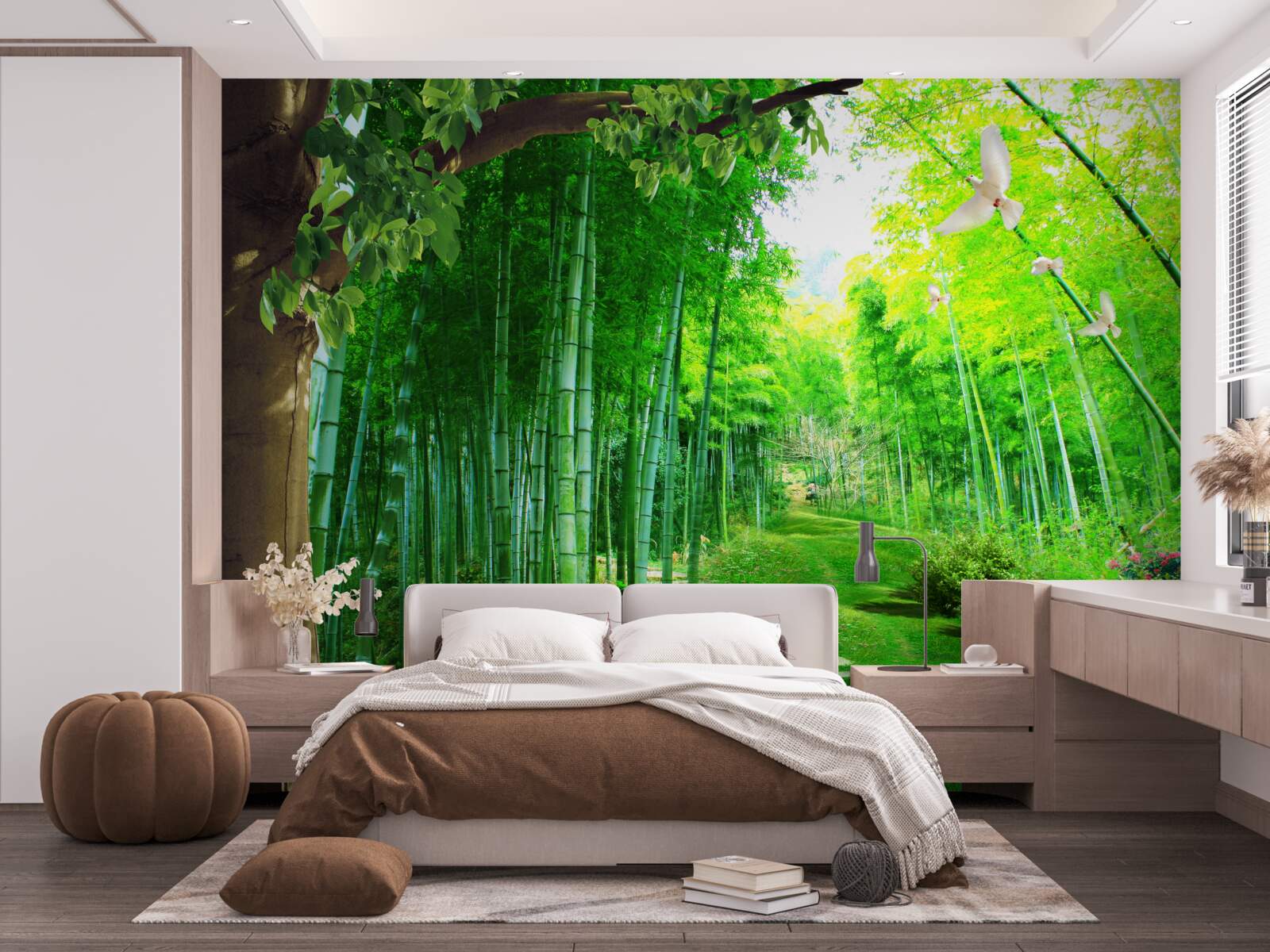 Fototapeta niesamowite odcienie w bambusowym gaju i na szlaku