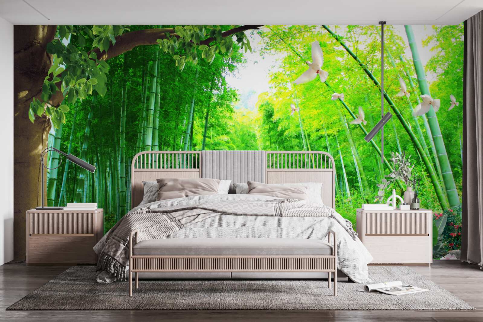 Fototapeta niesamowite odcienie w bambusowym gaju i na szlaku