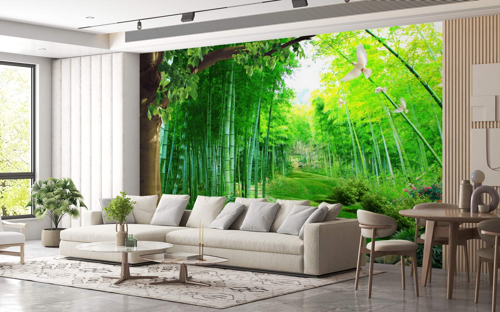 Fototapeta niesamowite odcienie w bambusowym gaju i na szlaku