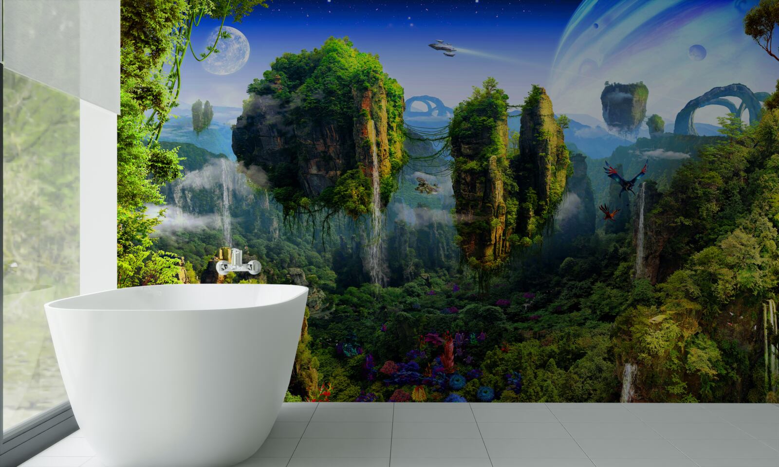 Fototapeta zielone miasto w stylu fantasy