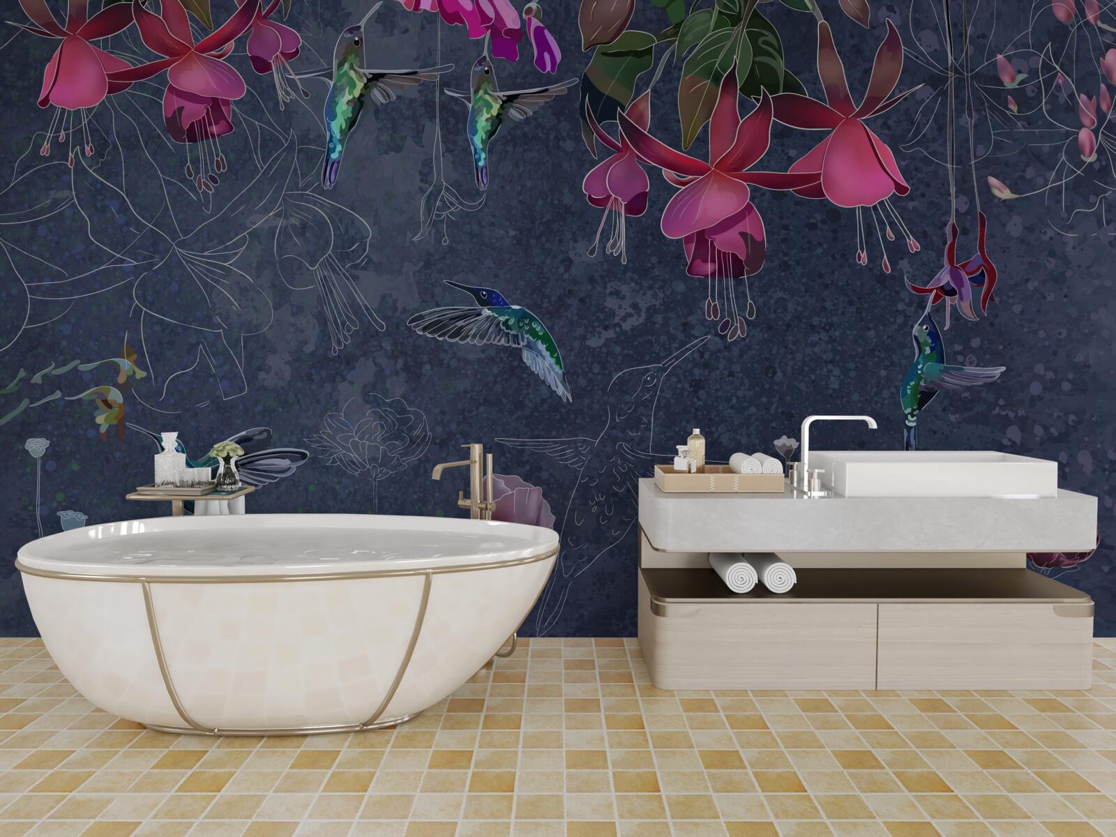 Fototapeta nektar kwiatowy to napój dla kolibrów