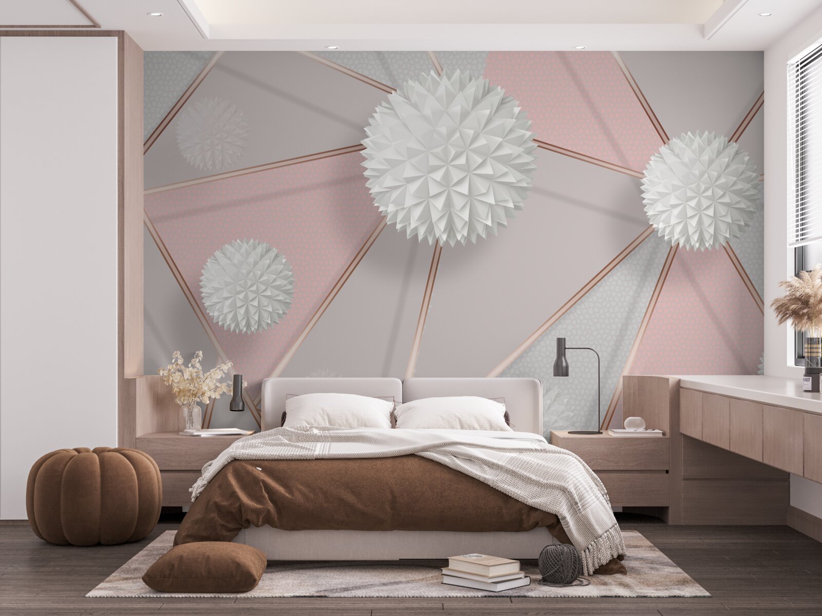 Fototapeta białe kule wznoszące się na pachnącym tle