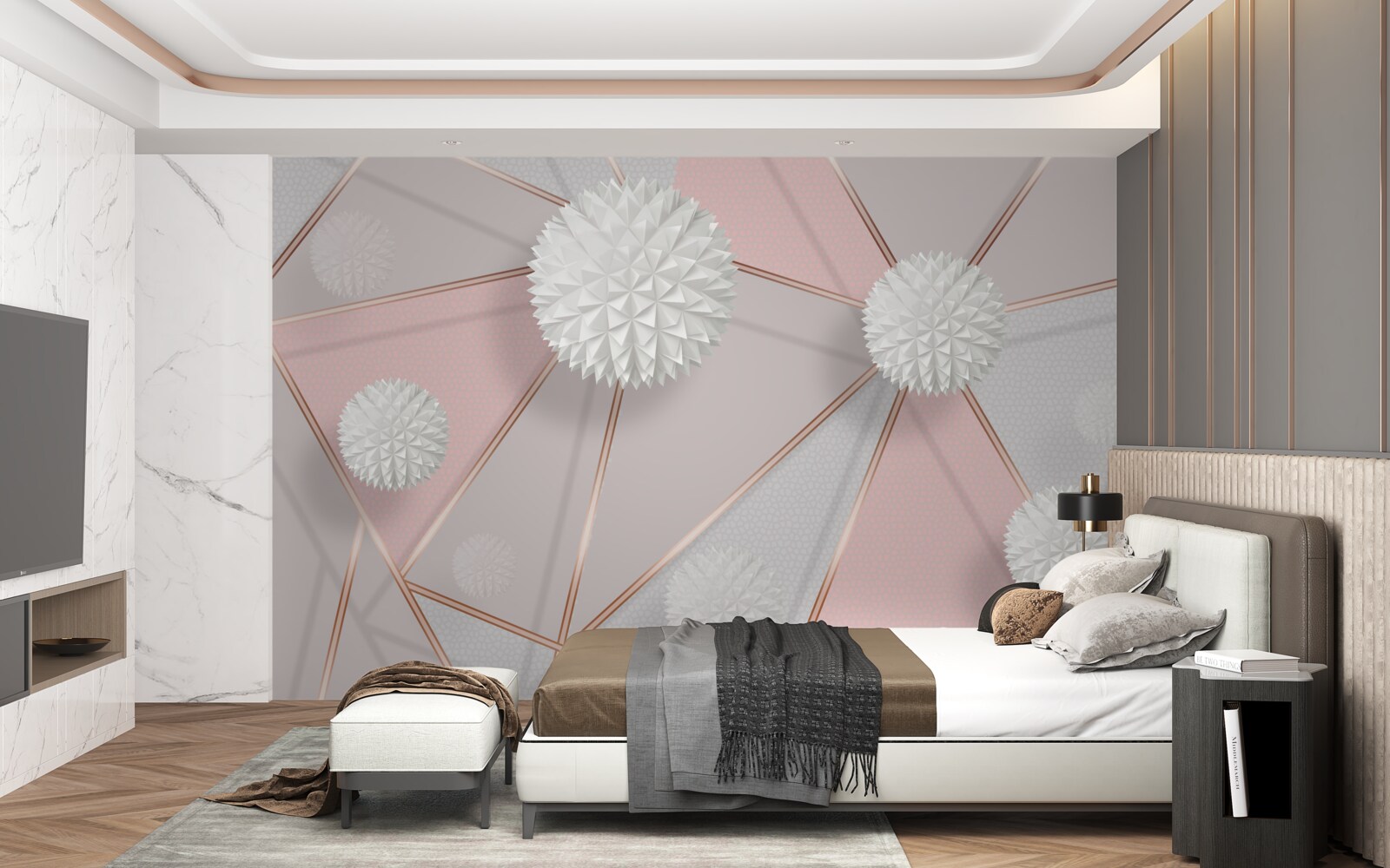 Fototapeta białe kule wznoszące się na pachnącym tle