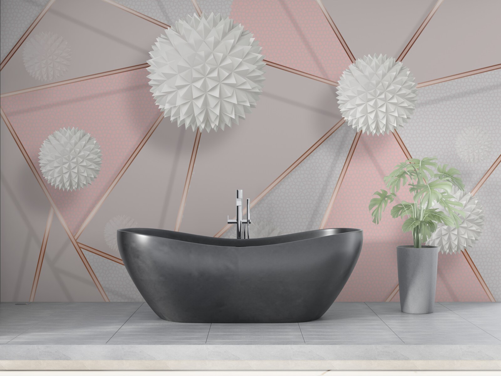 Fototapeta białe kule wznoszące się na pachnącym tle