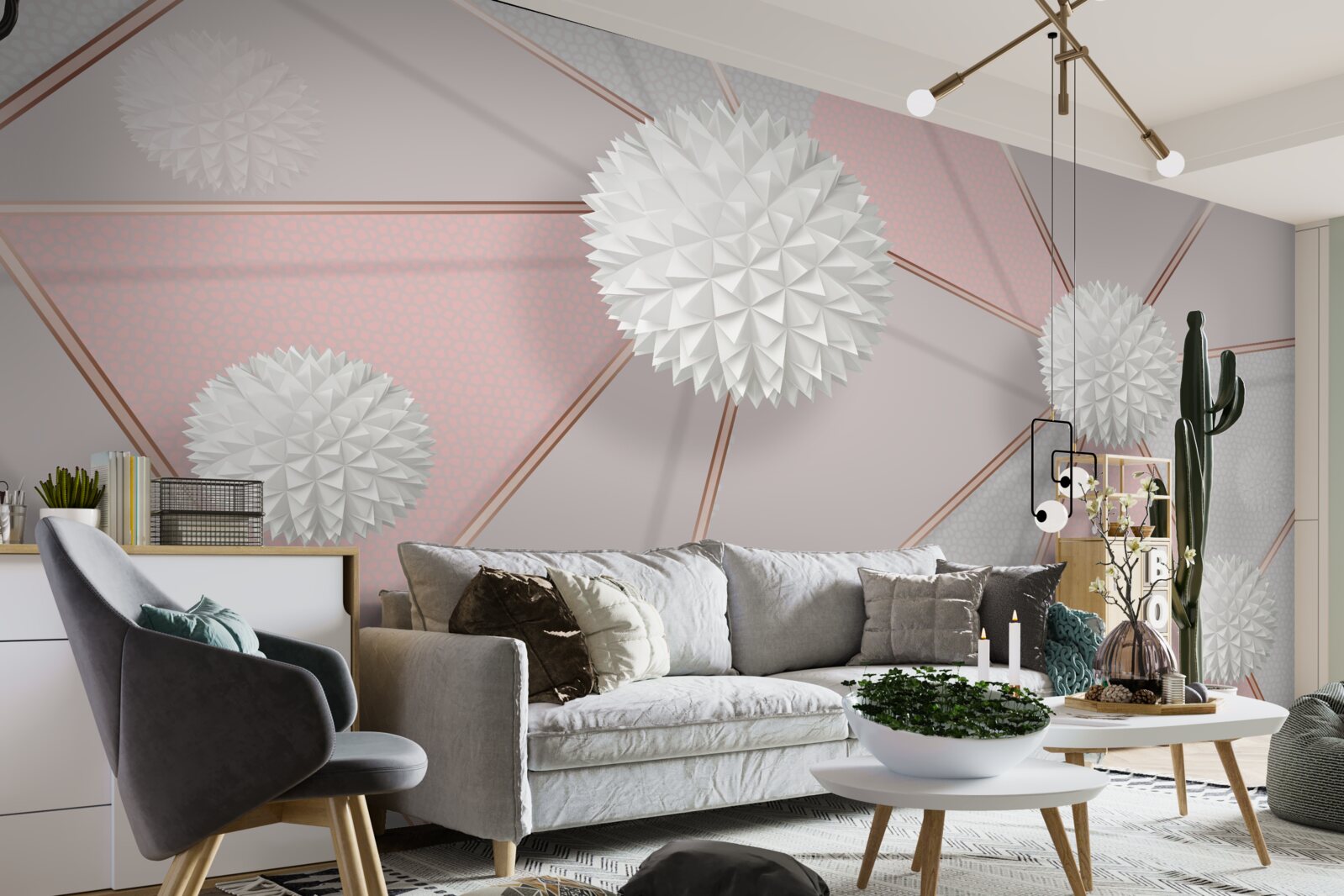 Fototapeta białe kule wznoszące się na pachnącym tle