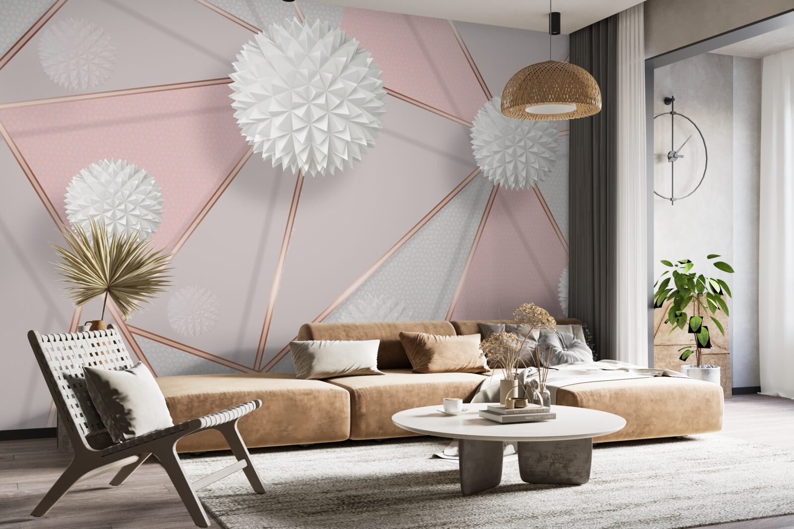 Fototapeta białe kule wznoszące się na pachnącym tle