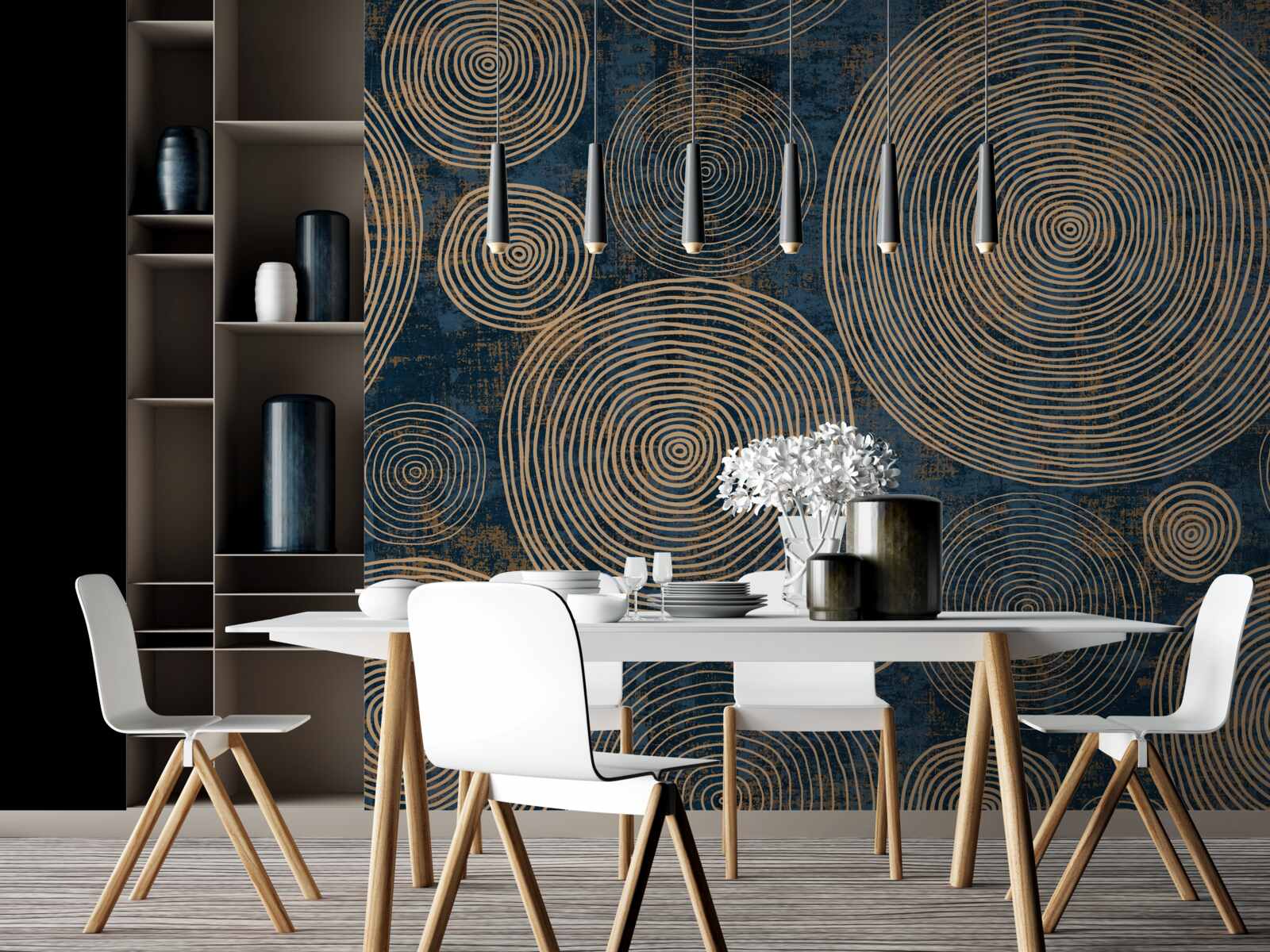 Fototapeta koła o różnych rozmiarach, fascynujące do oglądania