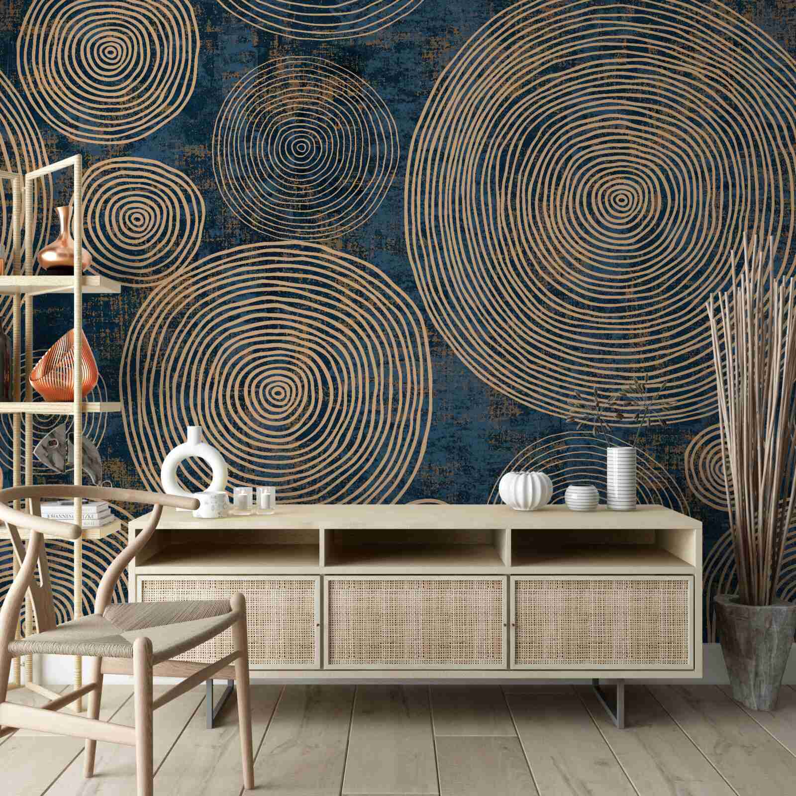 Fototapeta koła o różnych rozmiarach, fascynujące do oglądania