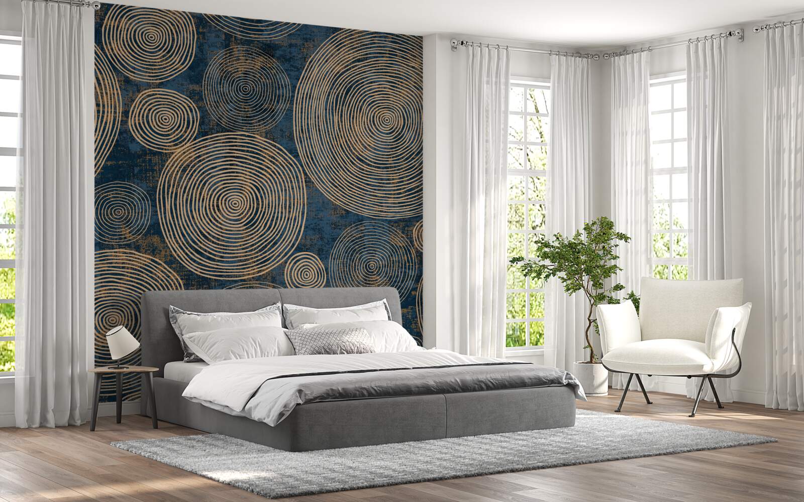 Fototapeta koła o różnych rozmiarach, fascynujące do oglądania