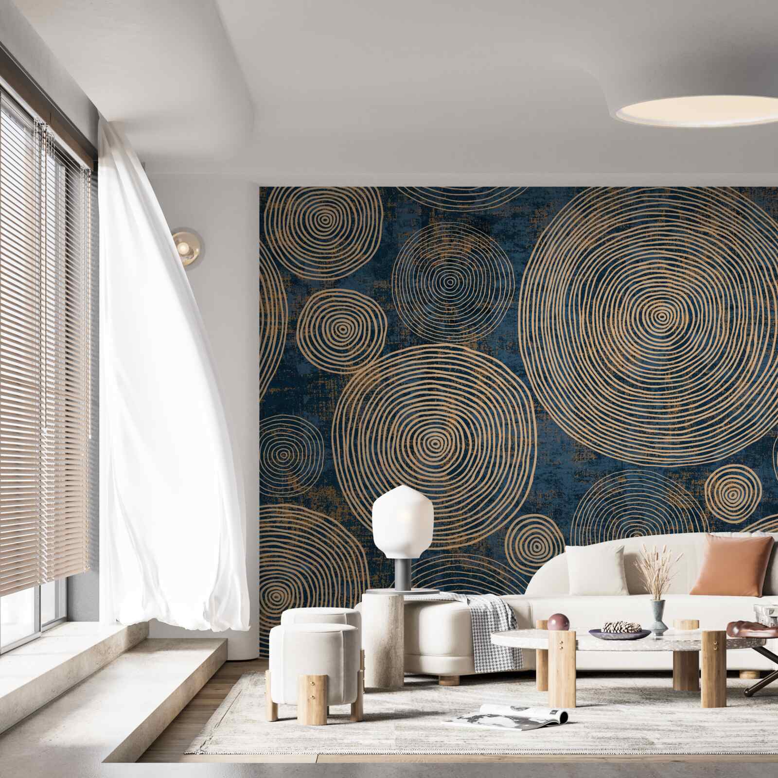 Fototapeta koła o różnych rozmiarach, fascynujące do oglądania