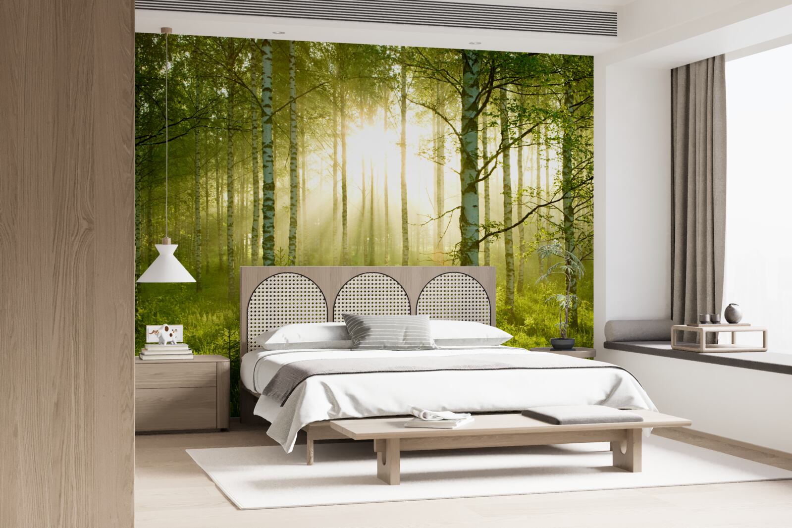 Fototapeta Świt w lesie brzozowym