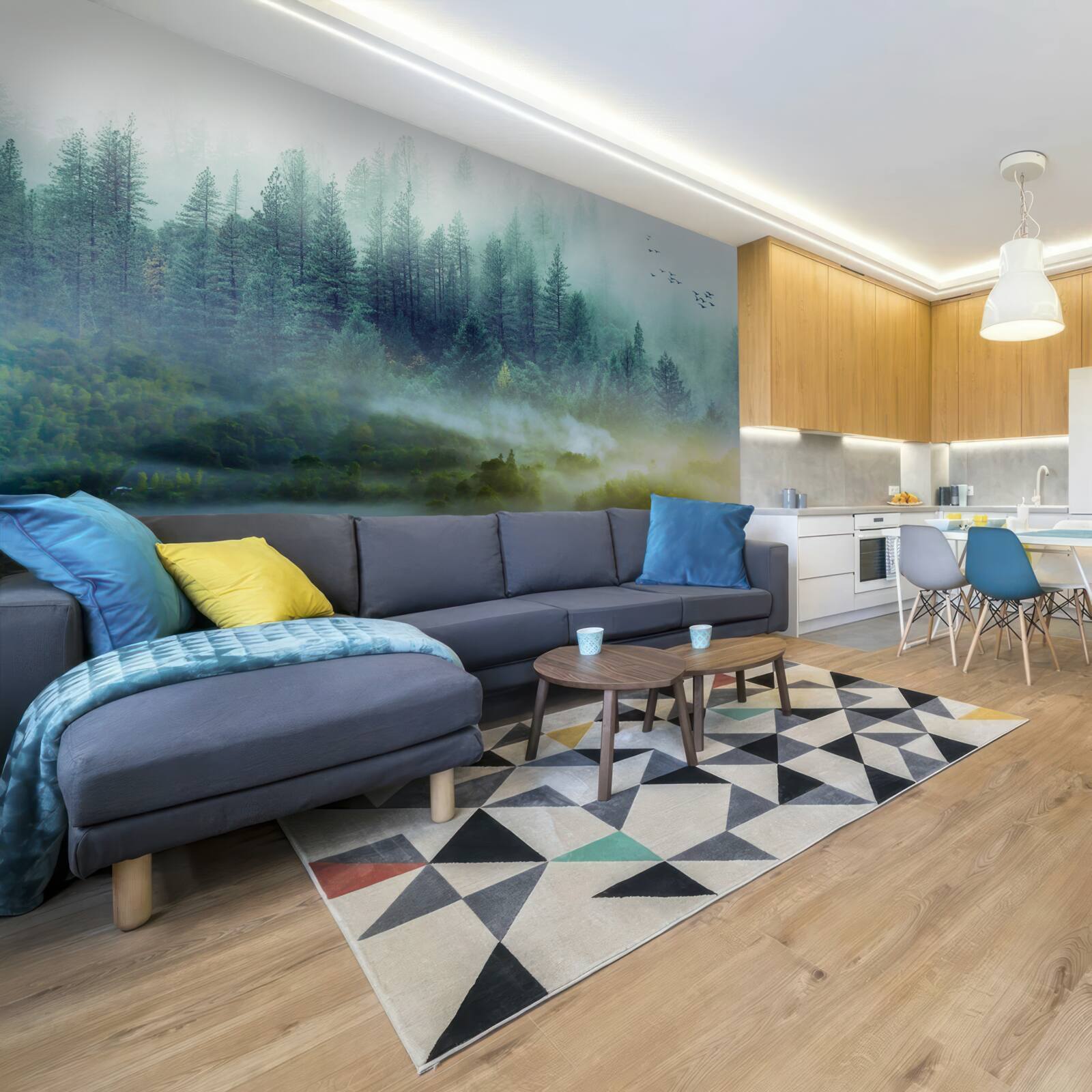 Fototapeta hipnotyzująca cisza w mglistych lasach