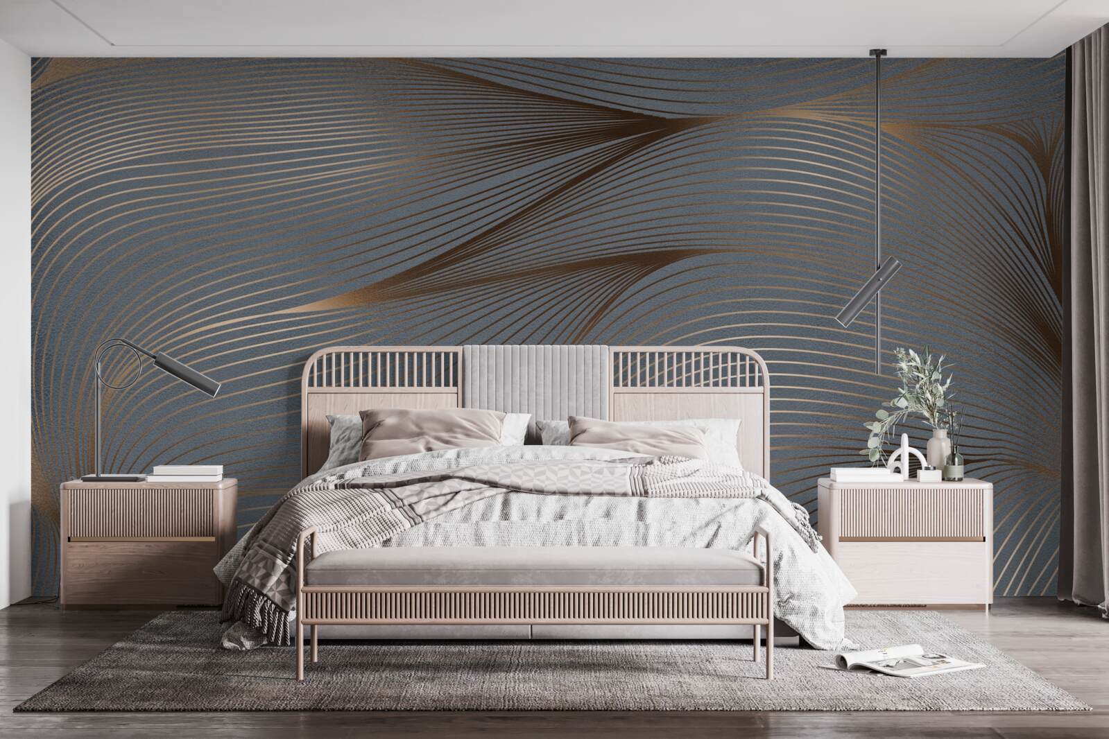 Fototapeta złote abstrakcyjne fale płyną płynnie