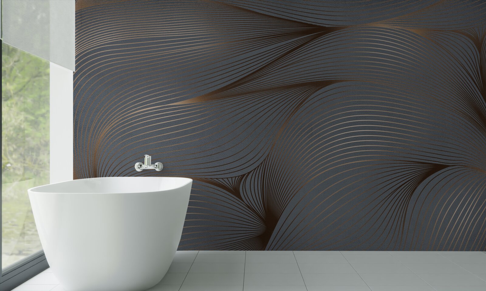 Fototapeta złote abstrakcyjne fale płyną płynnie